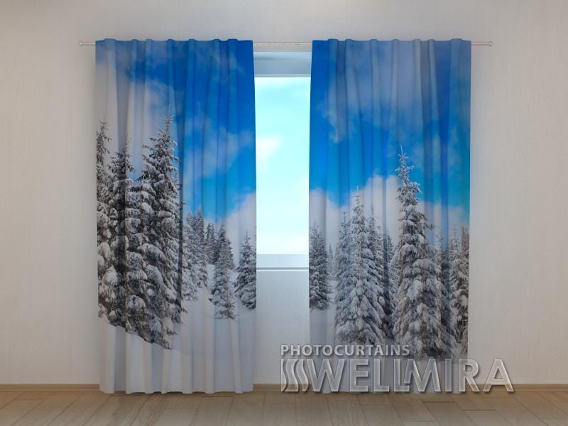 Ziemassvētku aizkari - Ziema mežā 180 x 140 cm (2X 90x140 cm) / SCREEN E-interjers.lv