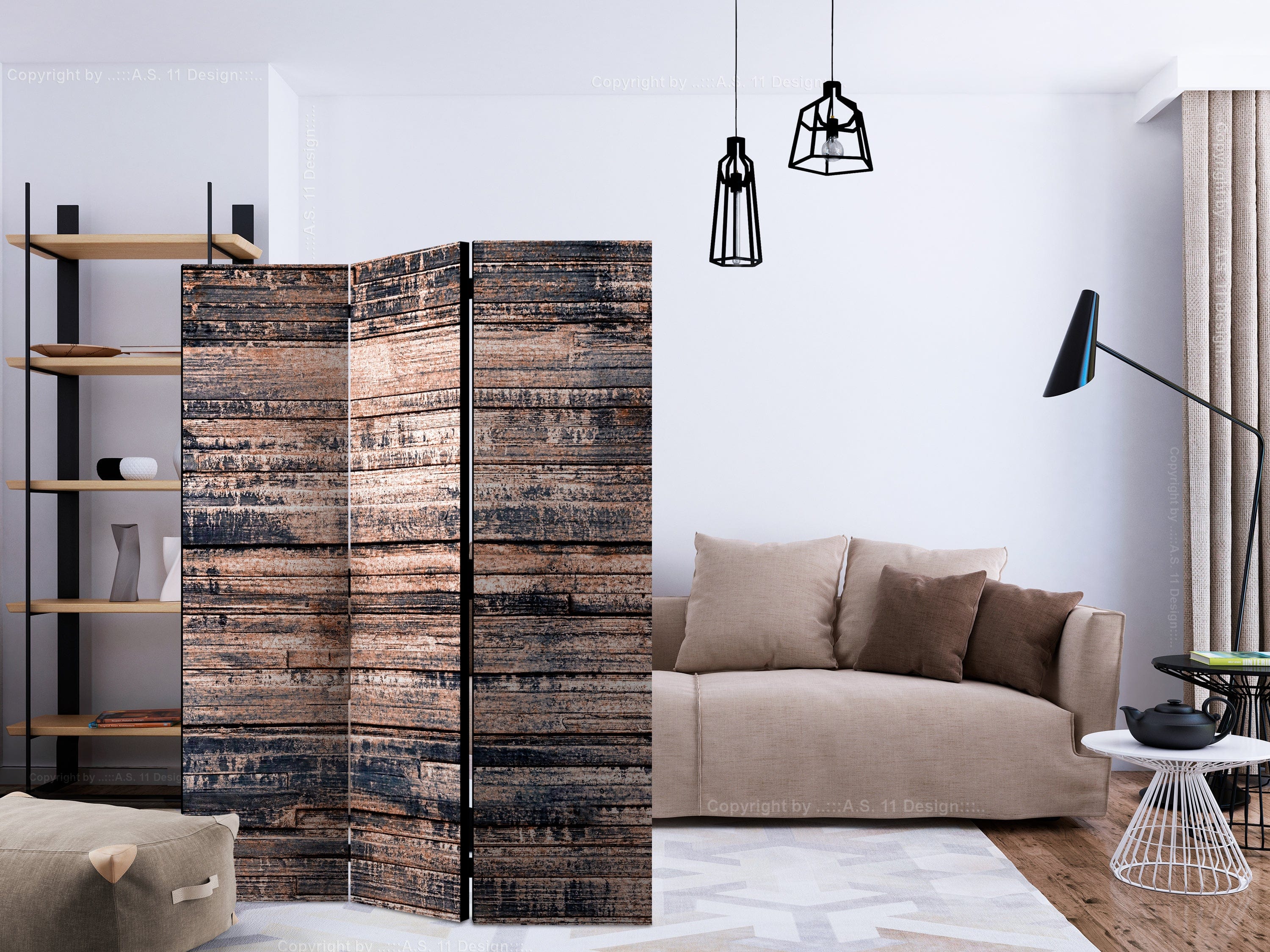 Aizslietnis 3-daļīgs - Apdegušas dēles (135x172cm) 135x172 cm Home Trends