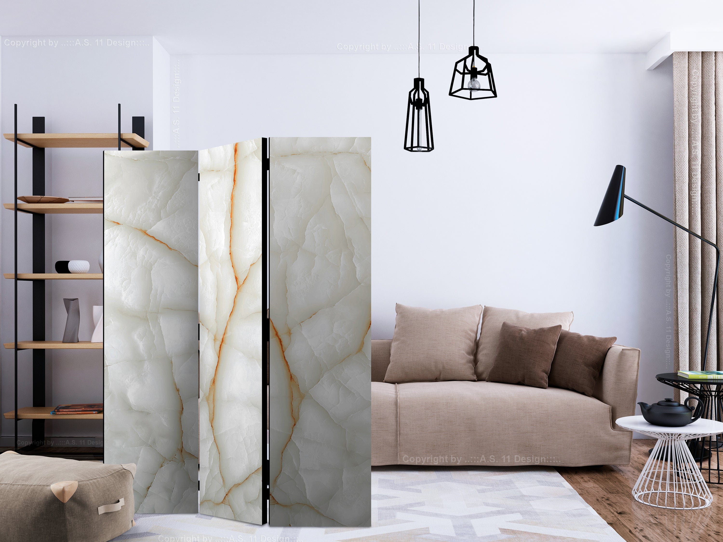 Aizslietnis 3-daļīgs - Baltais marmors (135x172cm) 135x172 cm Home Trends