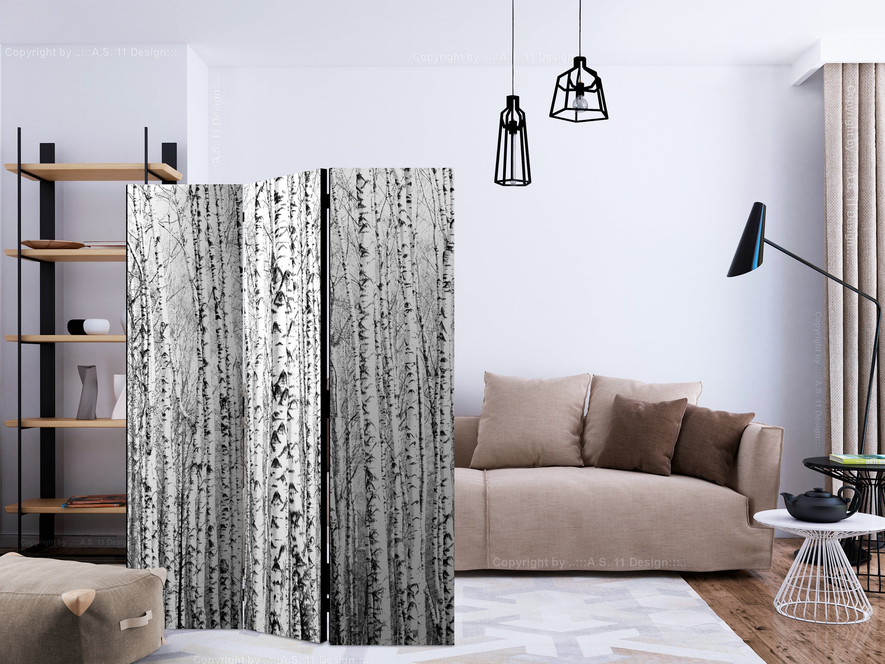Aizslietnis 3-daļīgs - Bērzu mežs (135x172cm) 135x172 cm Home Trends