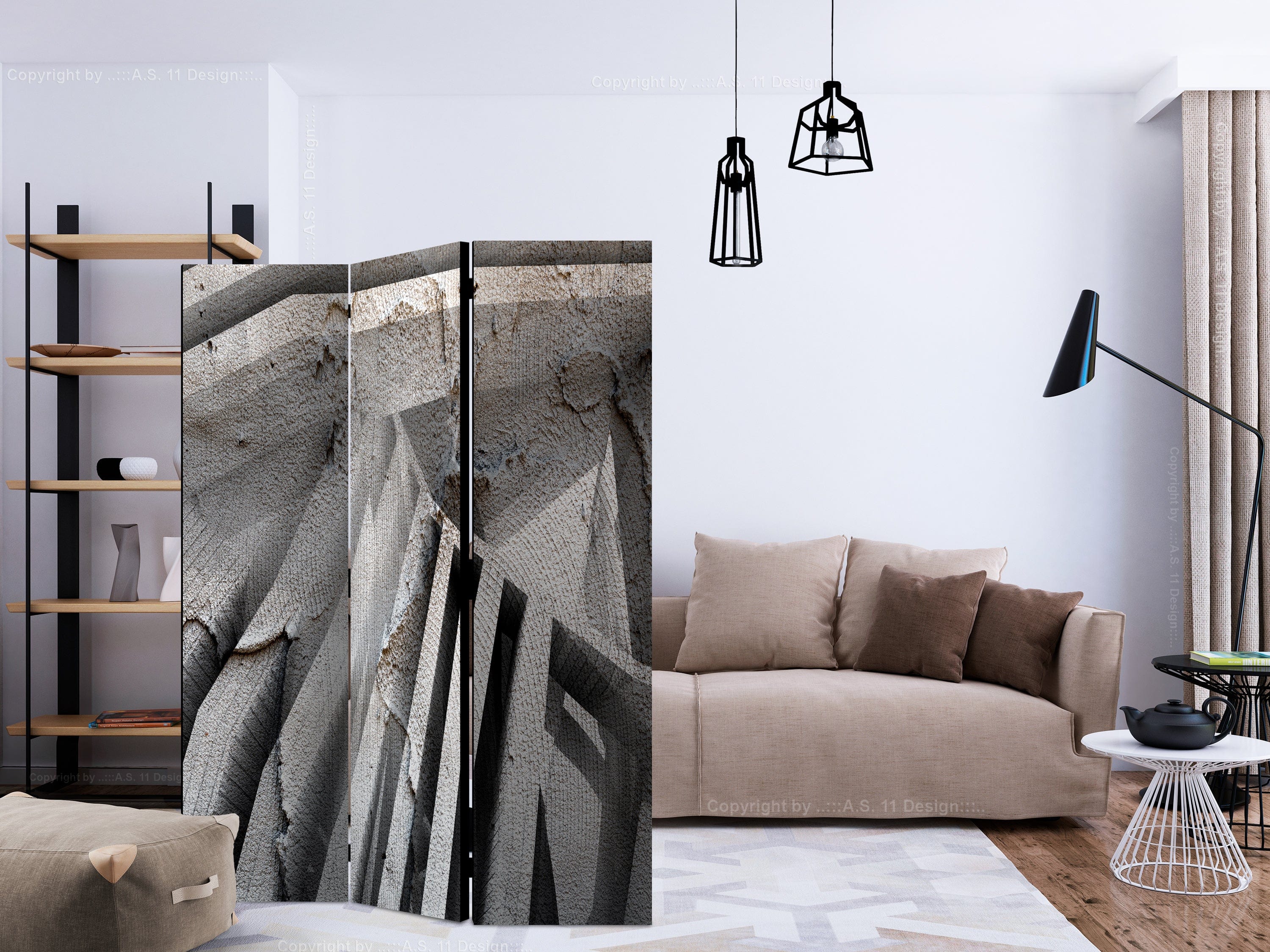 Aizslietnis 3-daļīgs - Beton 3D (135x172cm) 135x172 cm Home Trends
