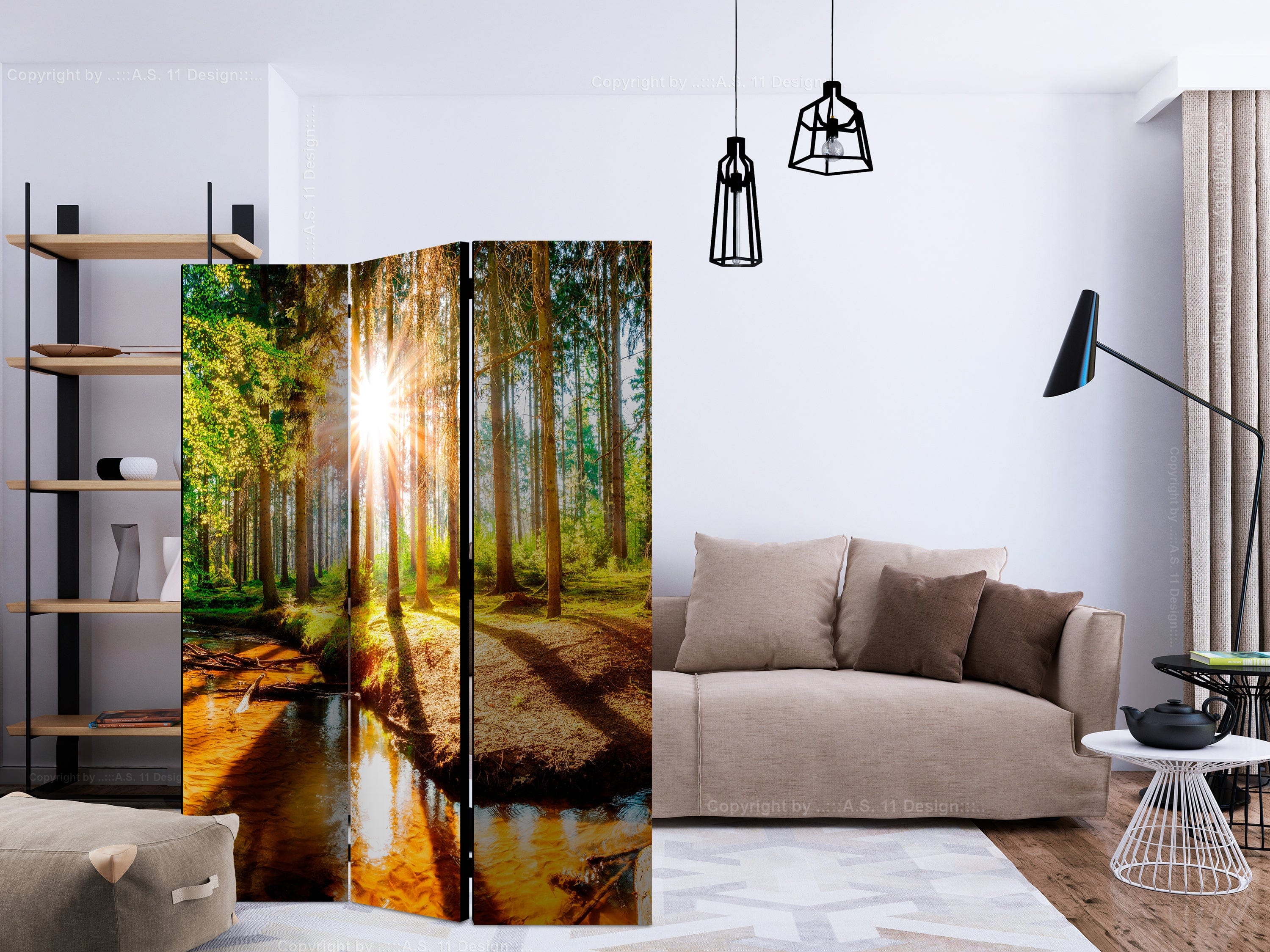 Aizslietnis 3-daļīgs - Brīnišķīgs mežs (135x172cm) 135x172 cm Home Trends