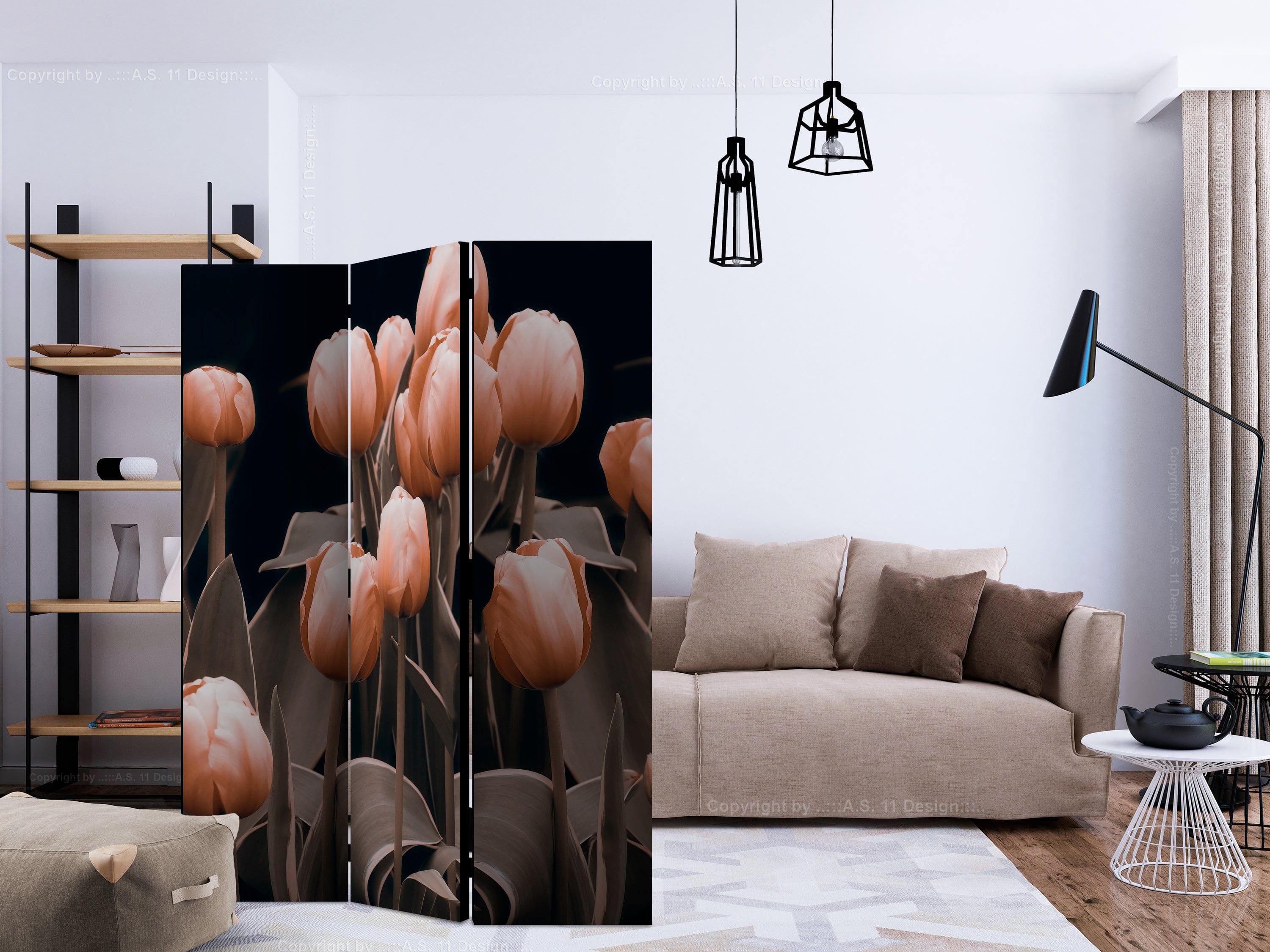 Aizslietnis 3-daļīgs - Dāmas starp ziediem (135x172cm) 135x172 cm Home Trends
