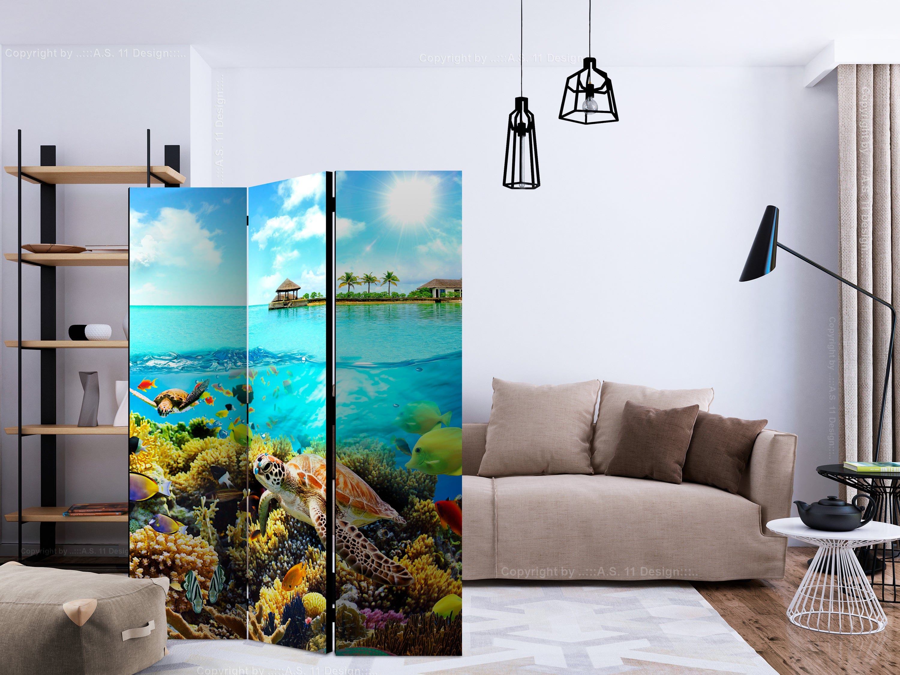 Aizslietnis 3-daļīgs - Debesis Maldiva (135x172cm) 135x172 cm Home Trends