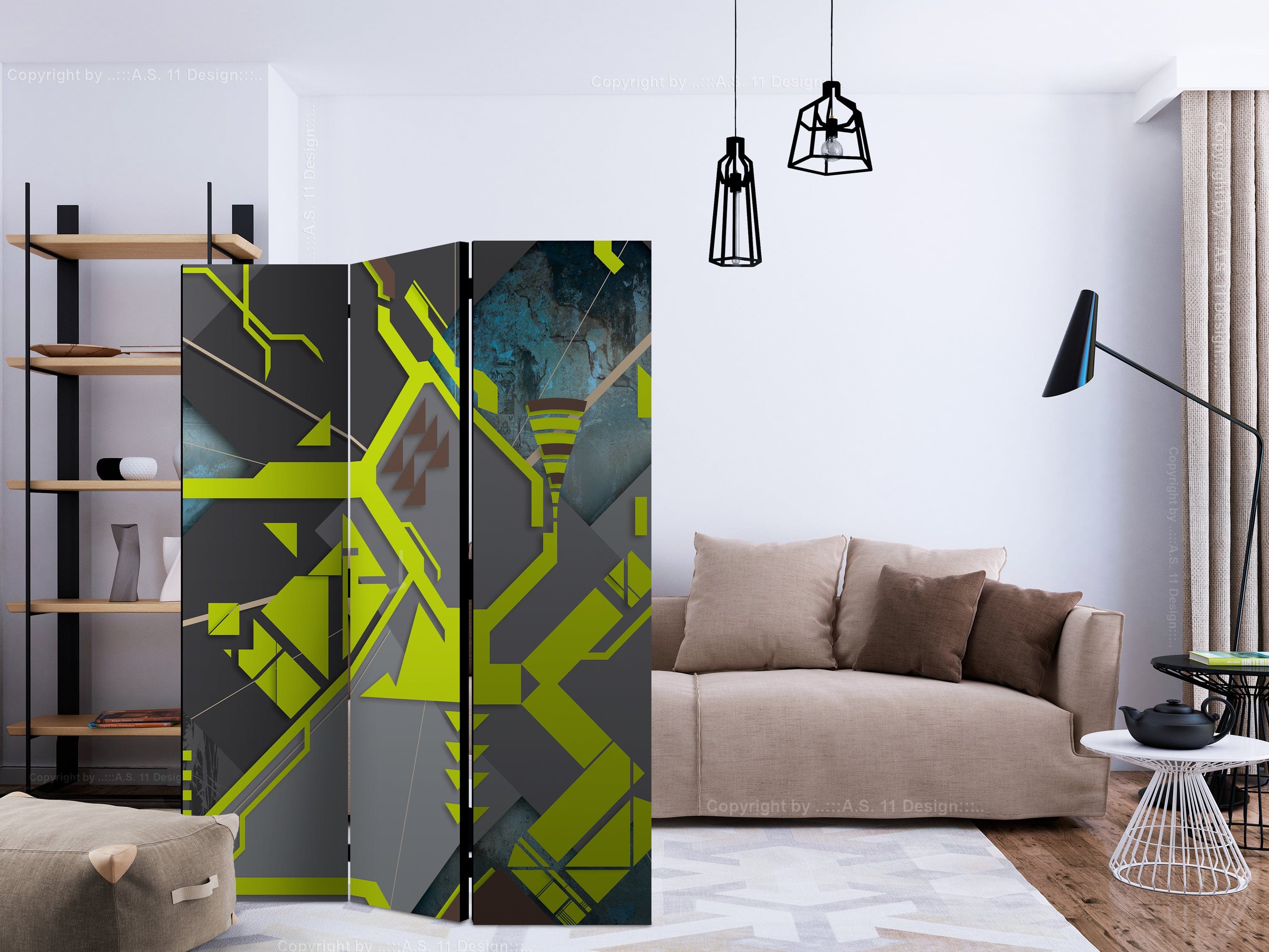 Aizslietnis 3-daļīgs - Dinamiskie ceļi (135x172cm) 135x172 cm Home Trends