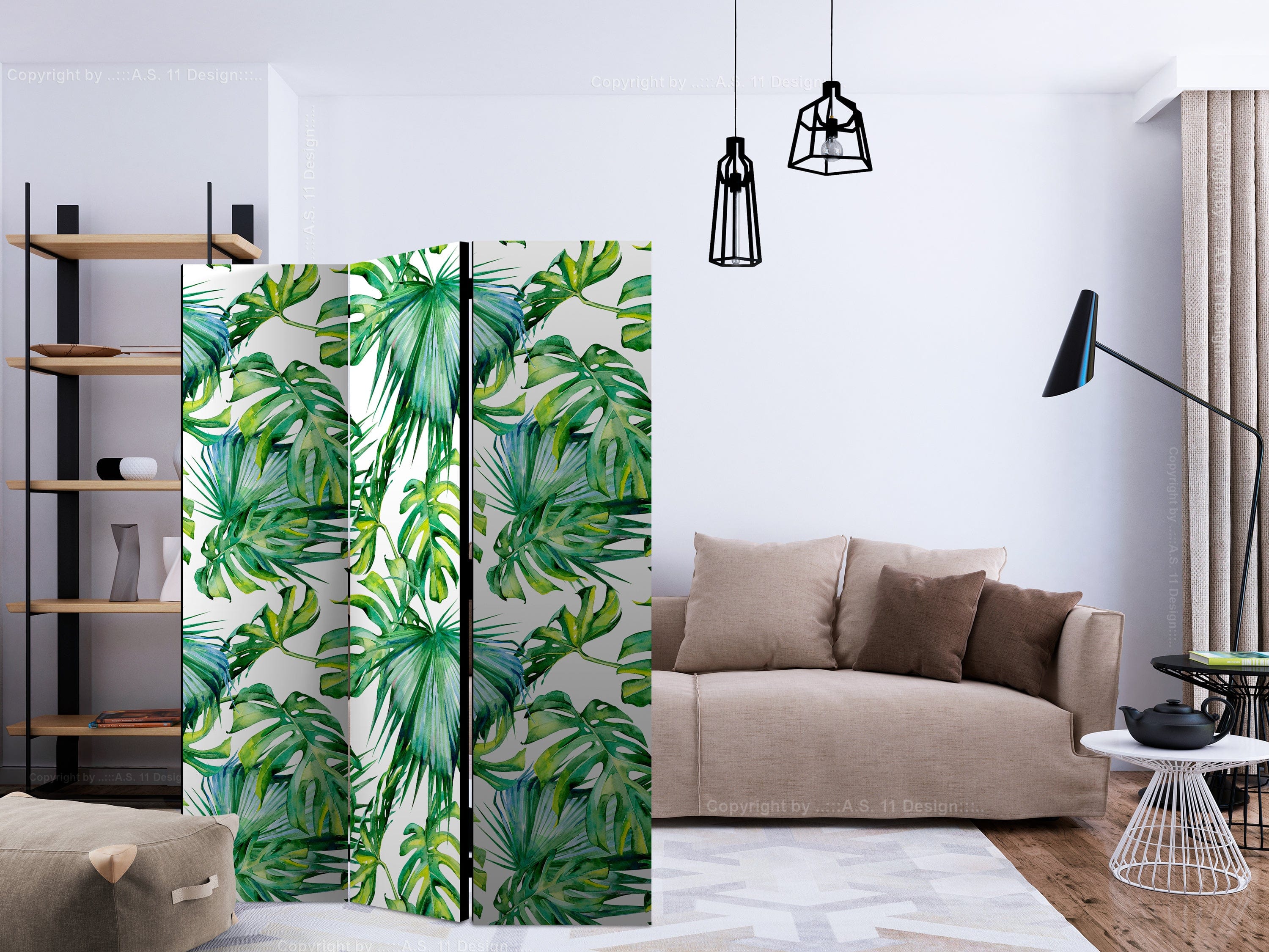 Aizslietnis 3-daļīgs - Džungļu lapas (135x172cm) 135x172 cm Home Trends