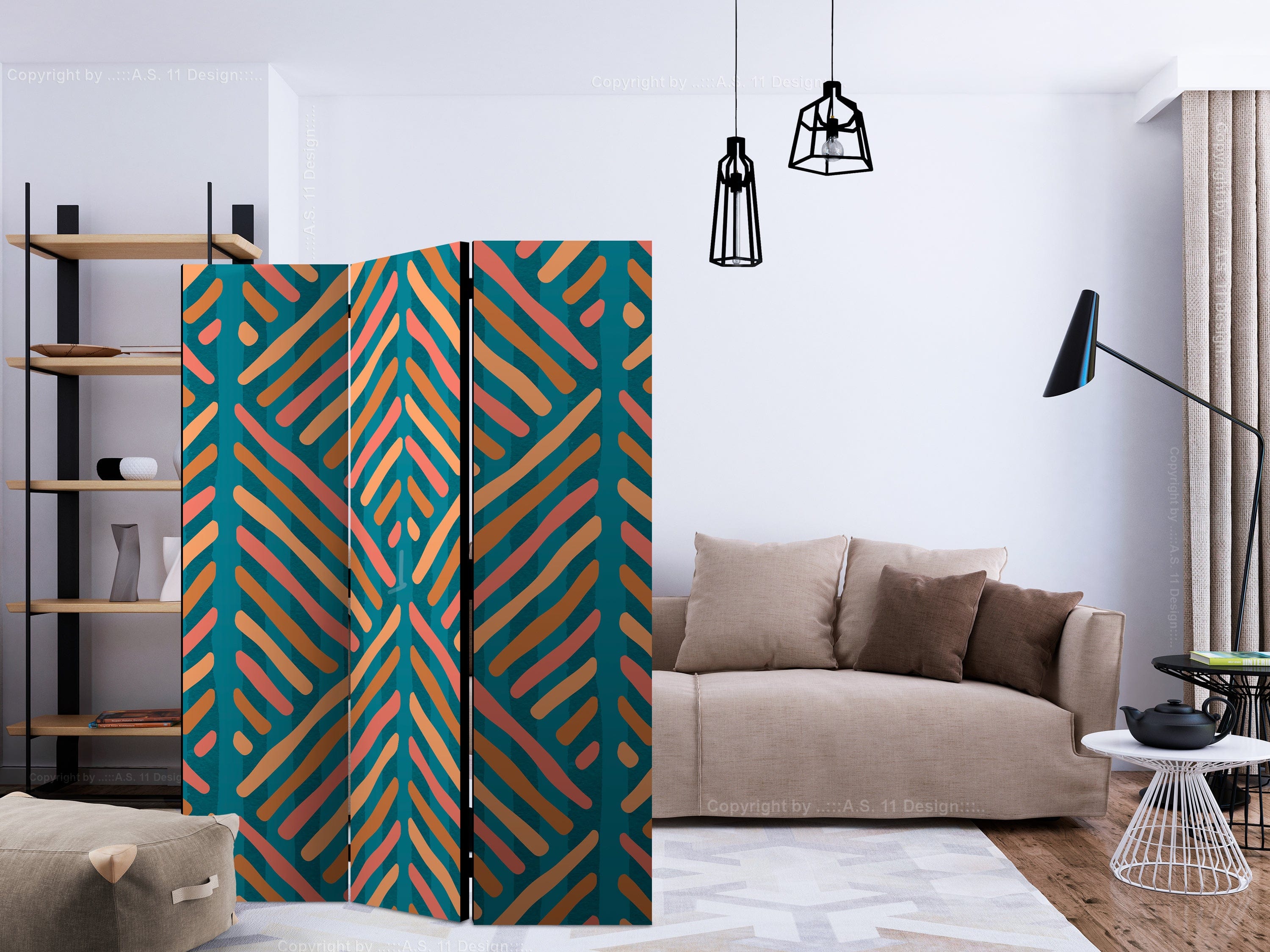 Aizslietnis 3-daļīgs - Etniskā kompozīcija (135x172cm) 135x172 cm Home Trends