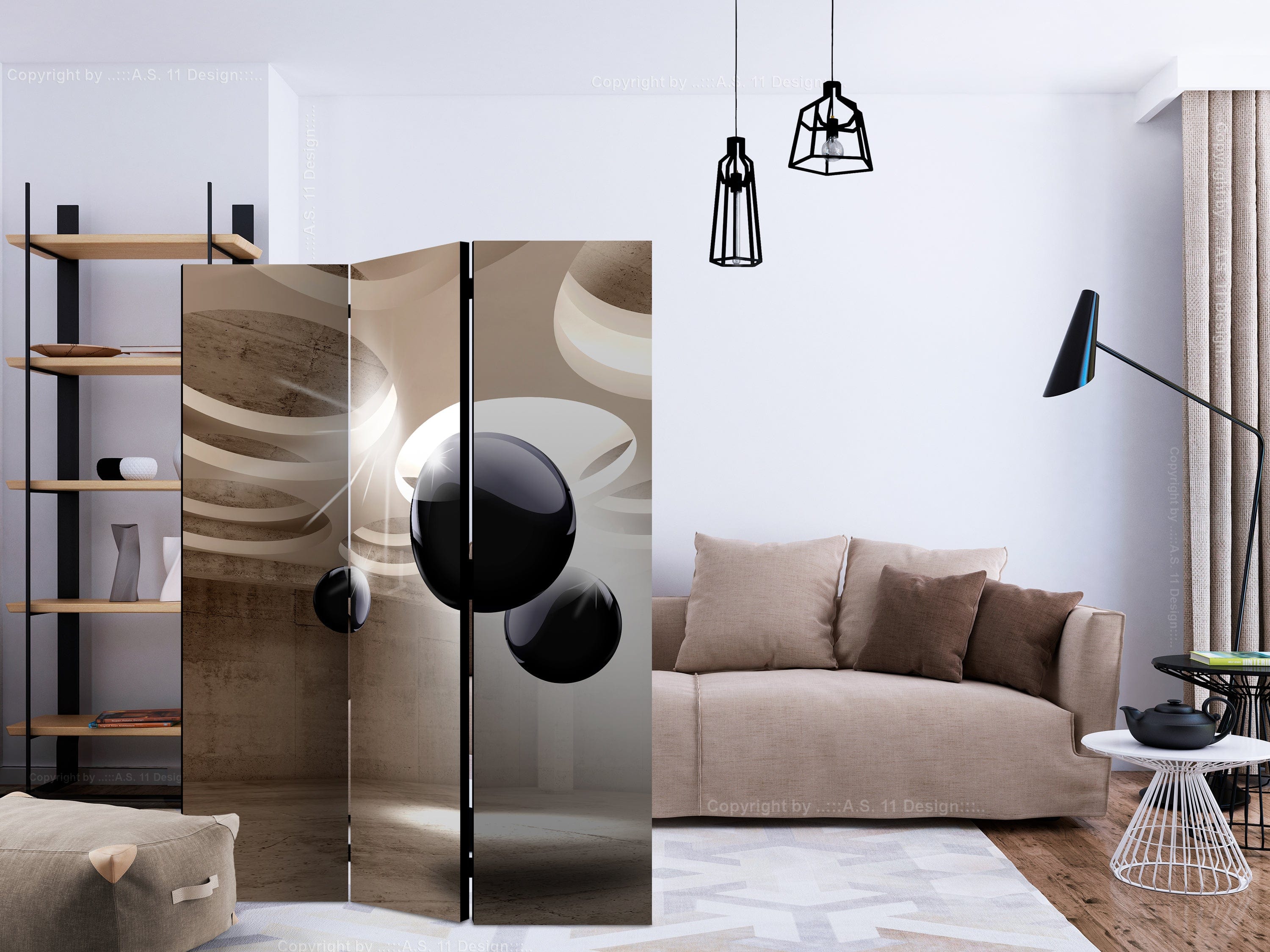 Aizslietnis 3-daļīgs - Ģeometriskais atspīdums (135x172cm) 135x172 cm Home Trends