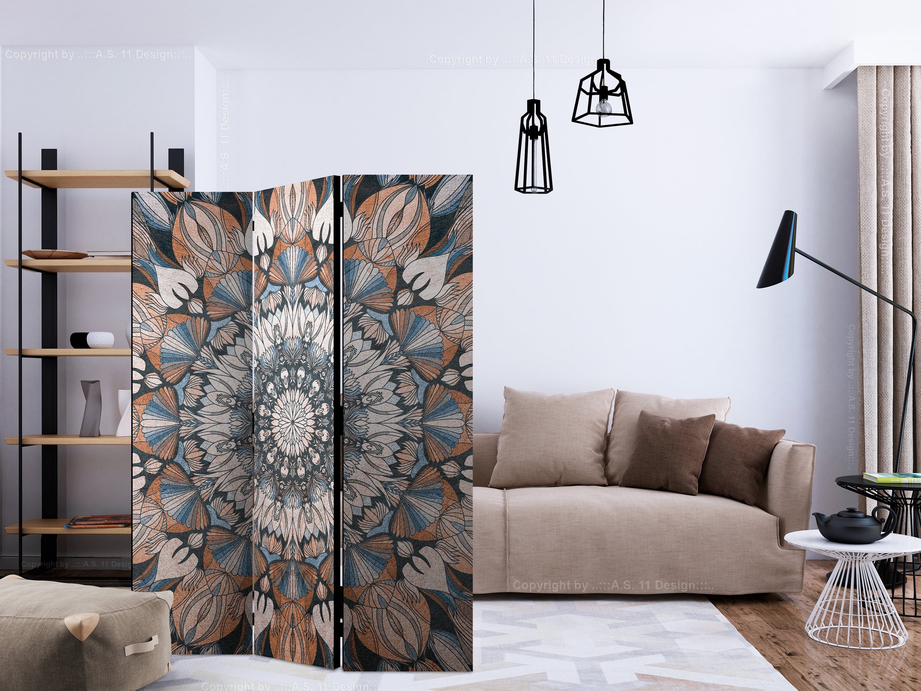 Aizslietnis 3-daļīgs - Hetmaņu mandala (135x172cm) 135x172 cm Home Trends