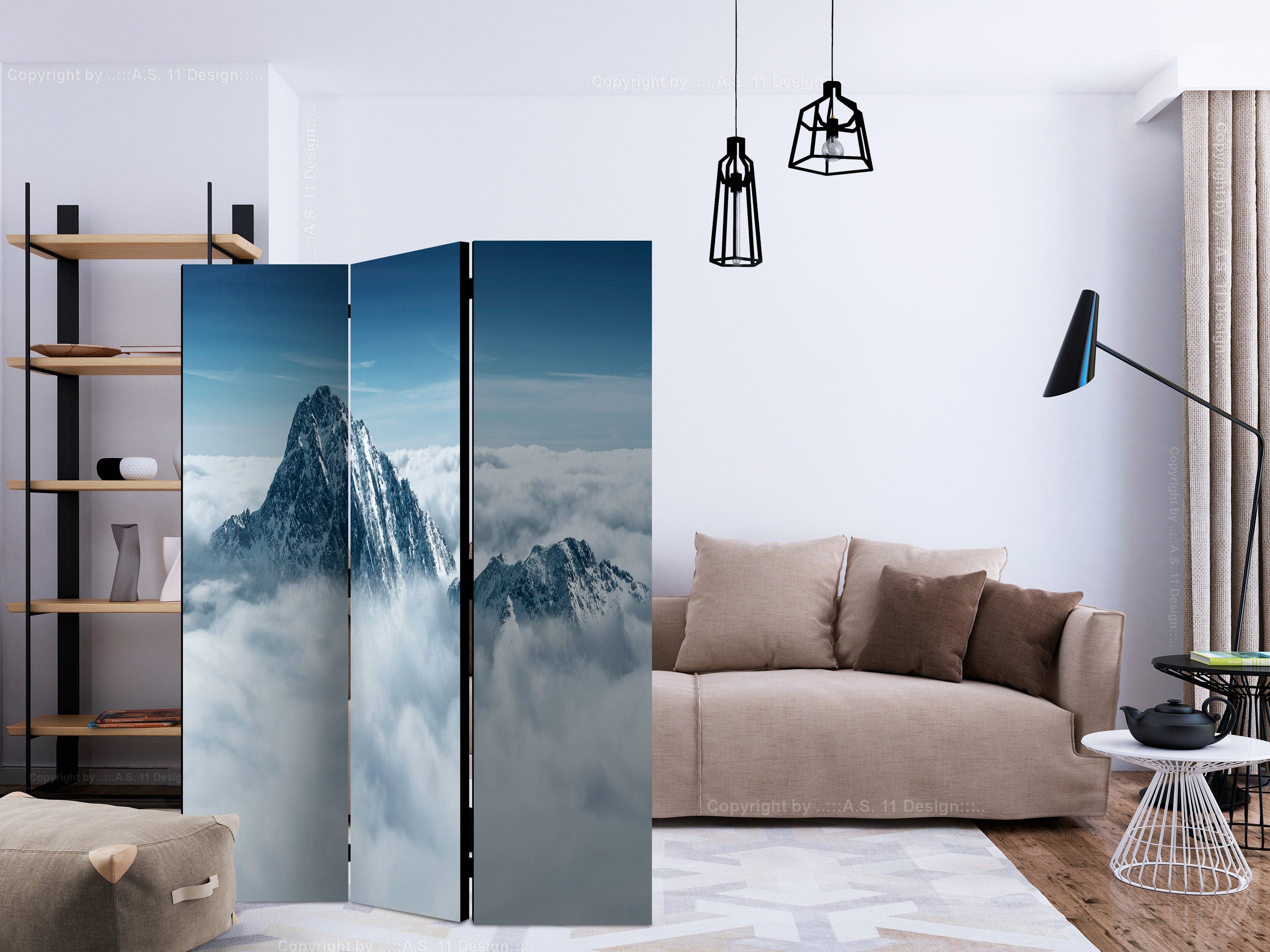 Aizslietnis 3-daļīgs - Kalns mākoņos (135x172cm) Home Trends