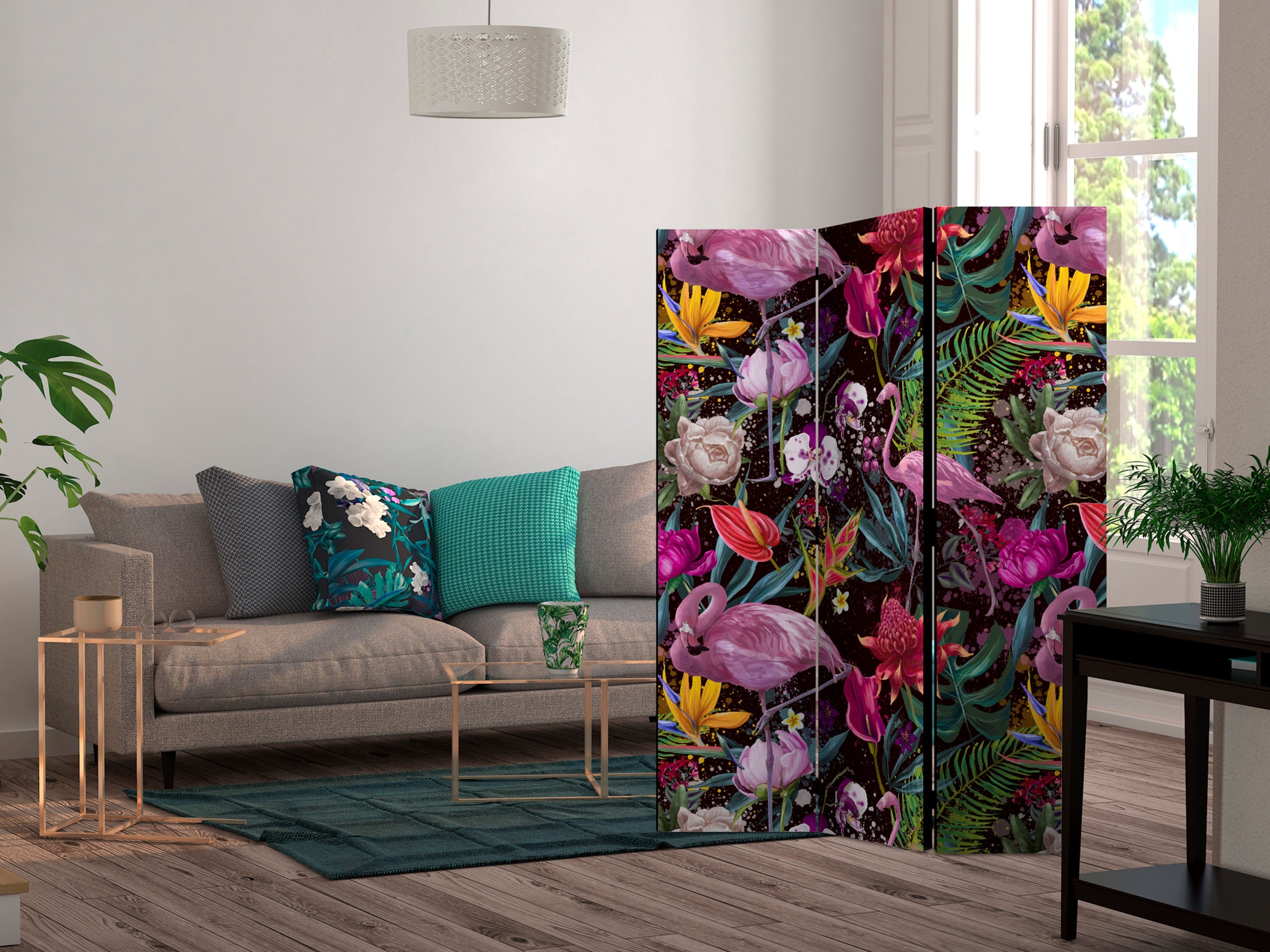 Aizslietnis 3-daļīgs - Krāsaina eksotika (135x172cm) 135x172 cm Home Trends