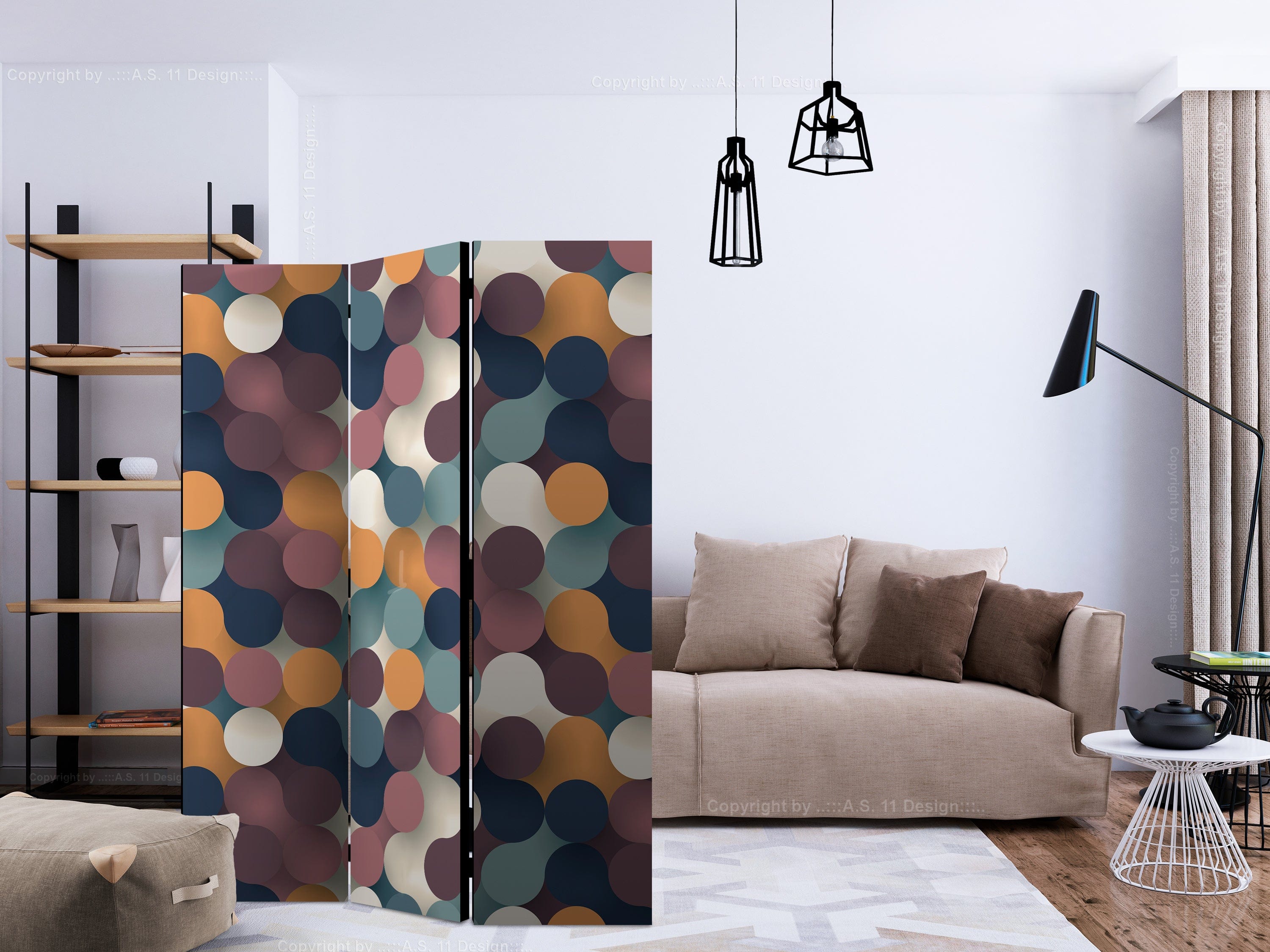Aizslietnis 3-daļīgs - Krāsainas daļiņas (135x172cm) 135x172 cm Home Trends