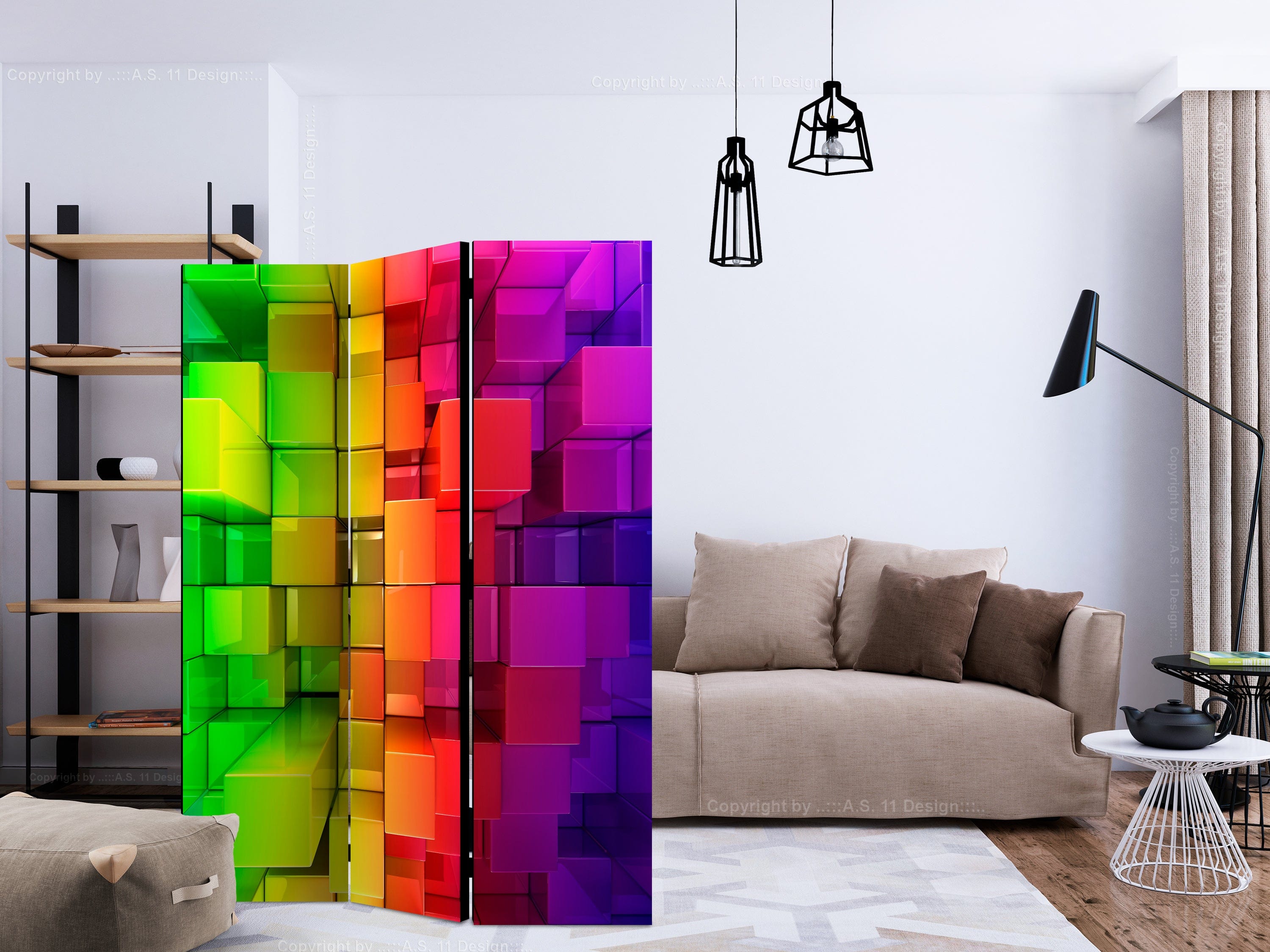 Aizslietnis 3-daļīgs - Krāsains puzle (135x172cm) 135x172 cm Home Trends