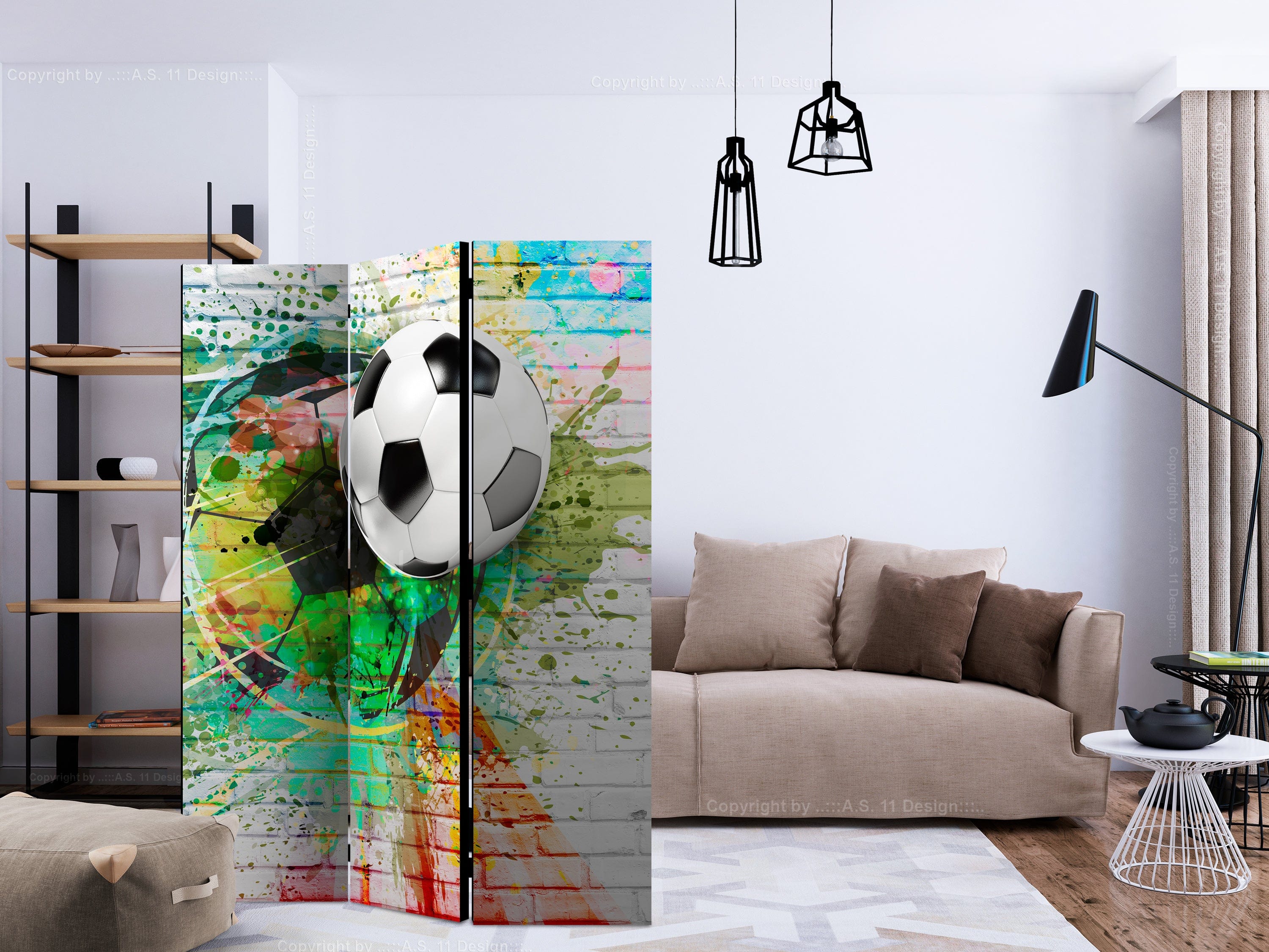 Aizslietnis 3-daļīgs - Krāsains sports (135x172cm) 135x172 cm Home Trends