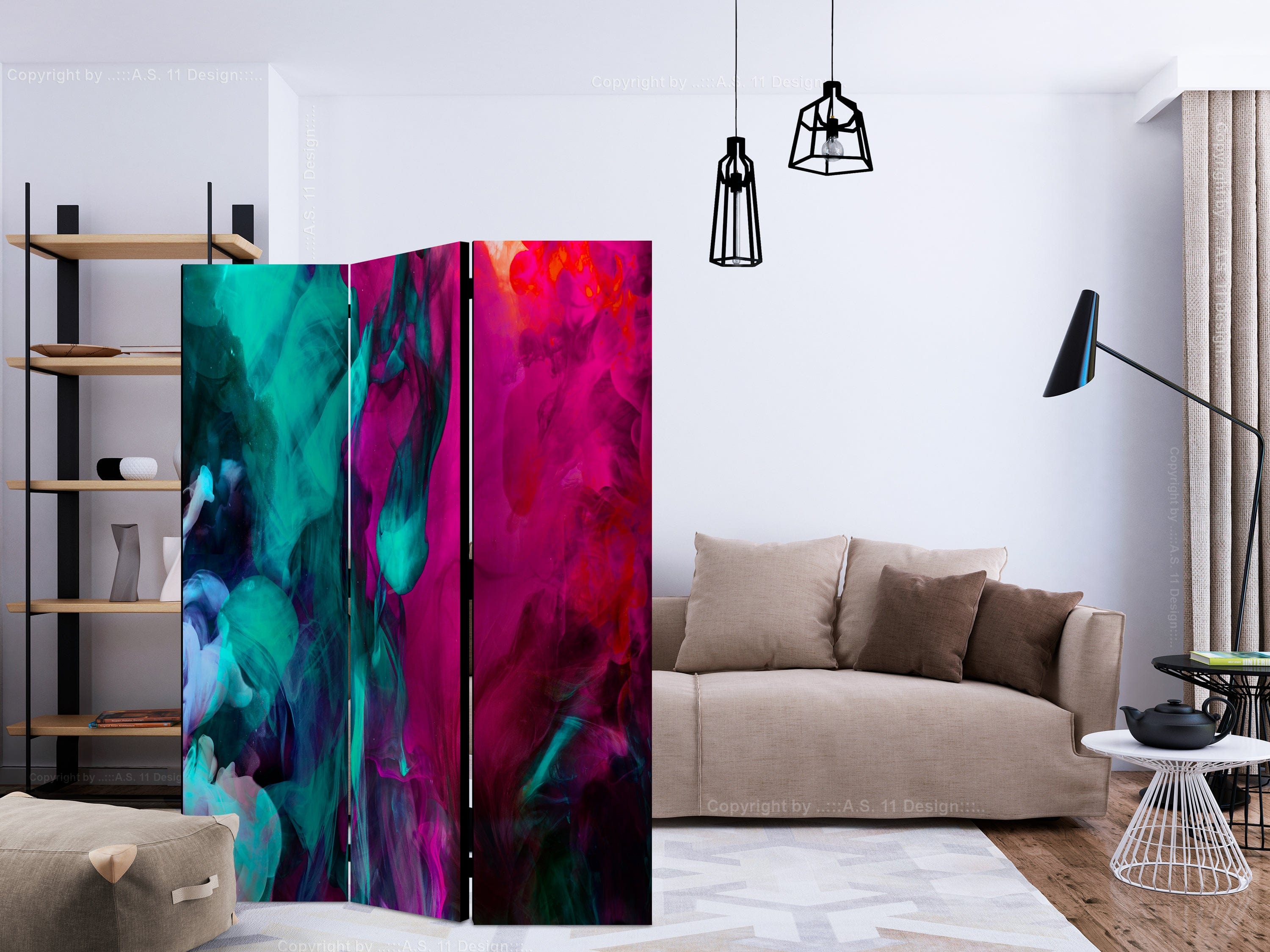 Aizslietnis 3-daļīgs - Krāsu trakums (135x172cm) 135x172 cm Home Trends