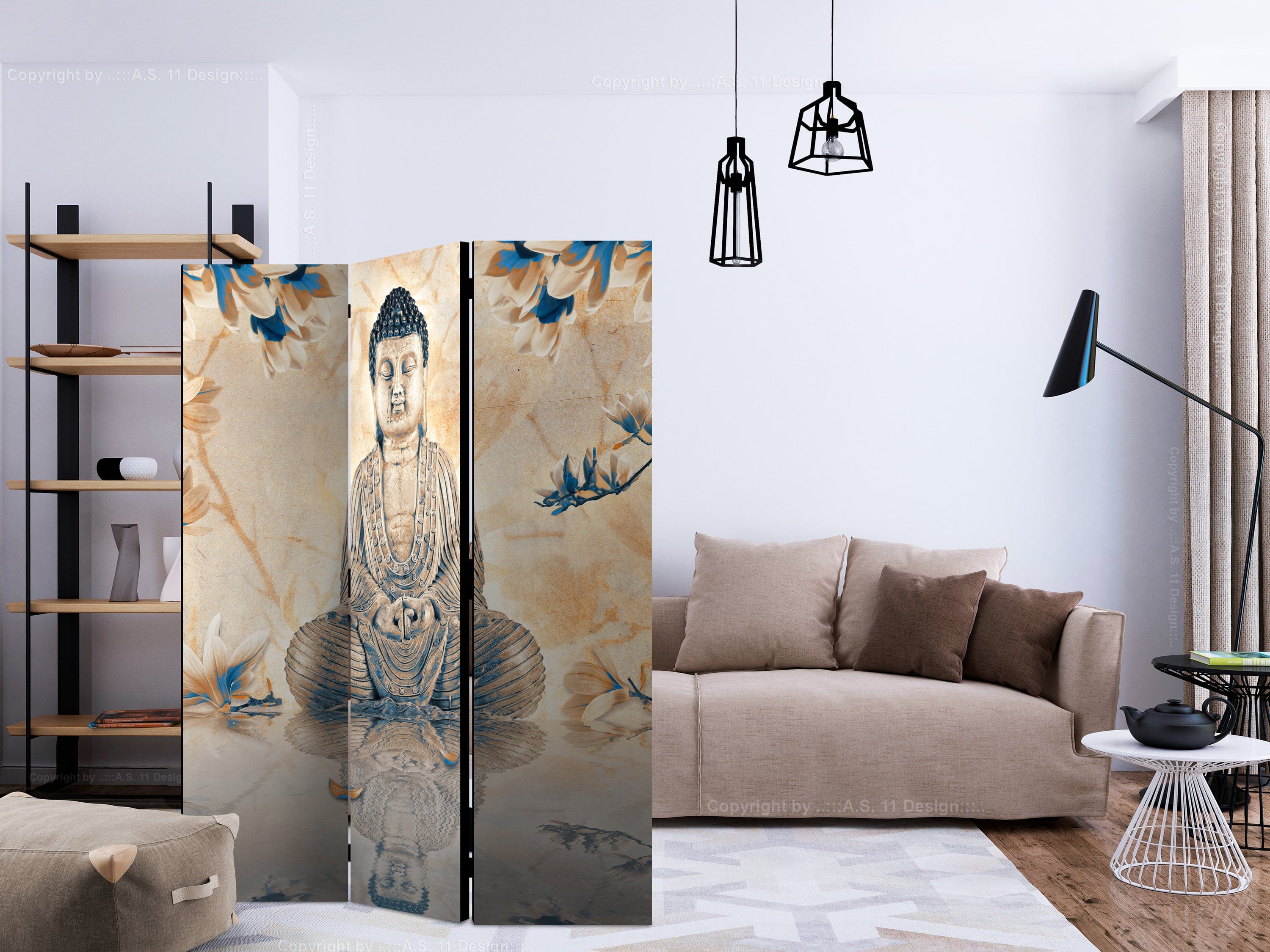 Aizslietnis 3-daļīgs - Labklājības Buda (135x172cm) 135x172 cm Home Trends
