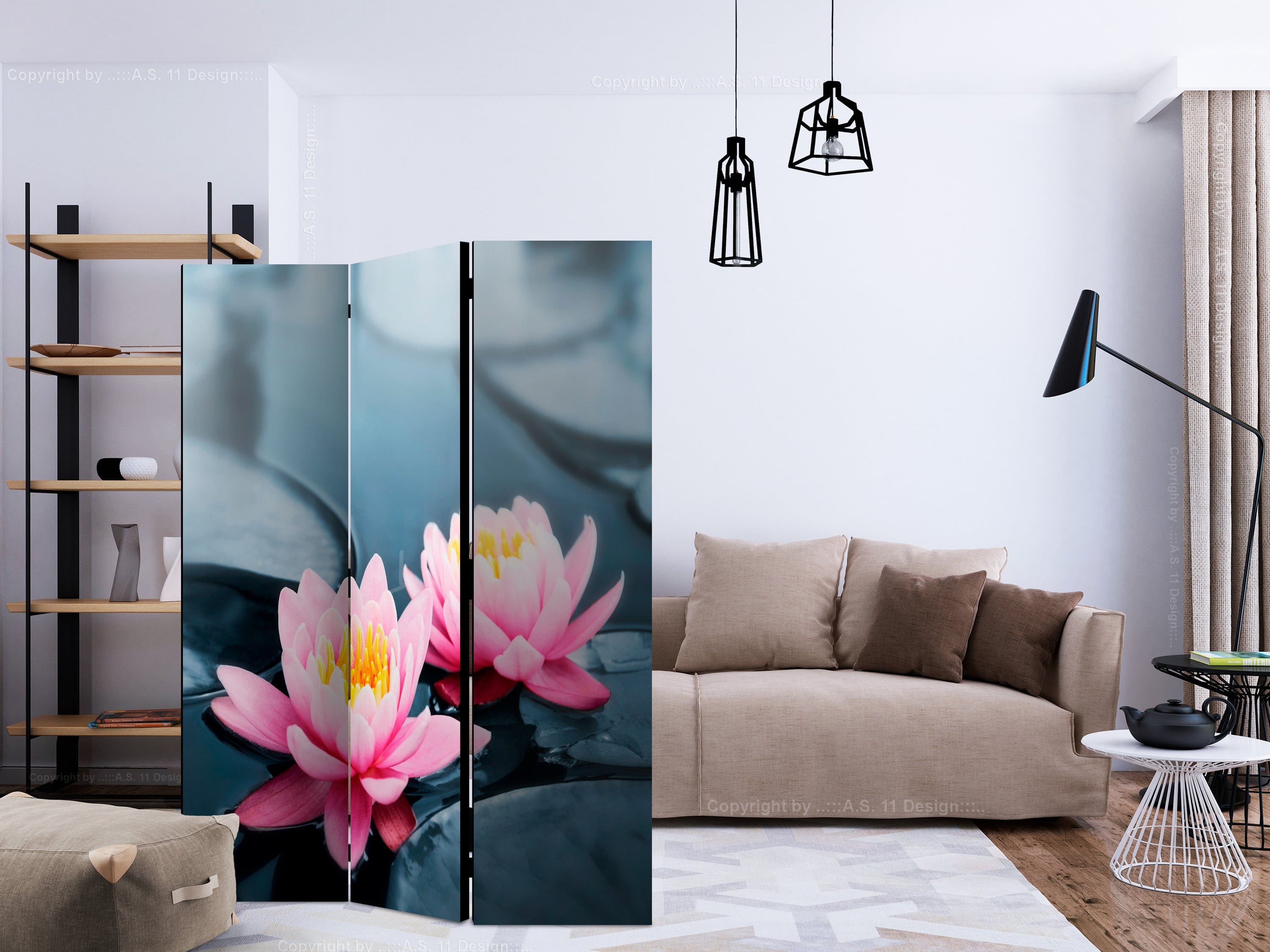 Aizslietnis 3-daļīgs - Lotosa ziedi (135x172cm) 135x172 cm Home Trends