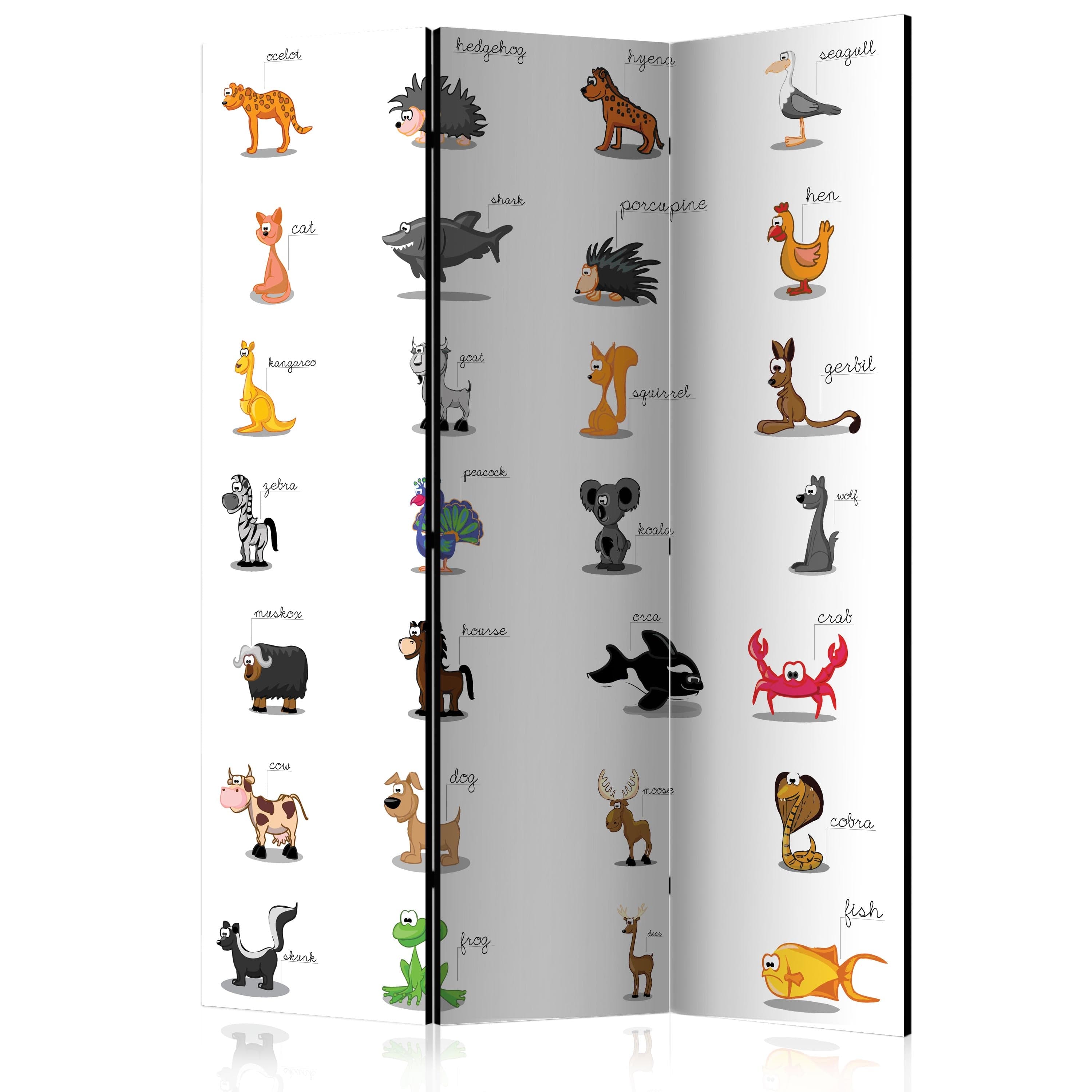 Aizslietnis 3-daļīgs - Mācīties, draudzēties, spēlēties (dzīvnieki) (135x172cm) Home Trends