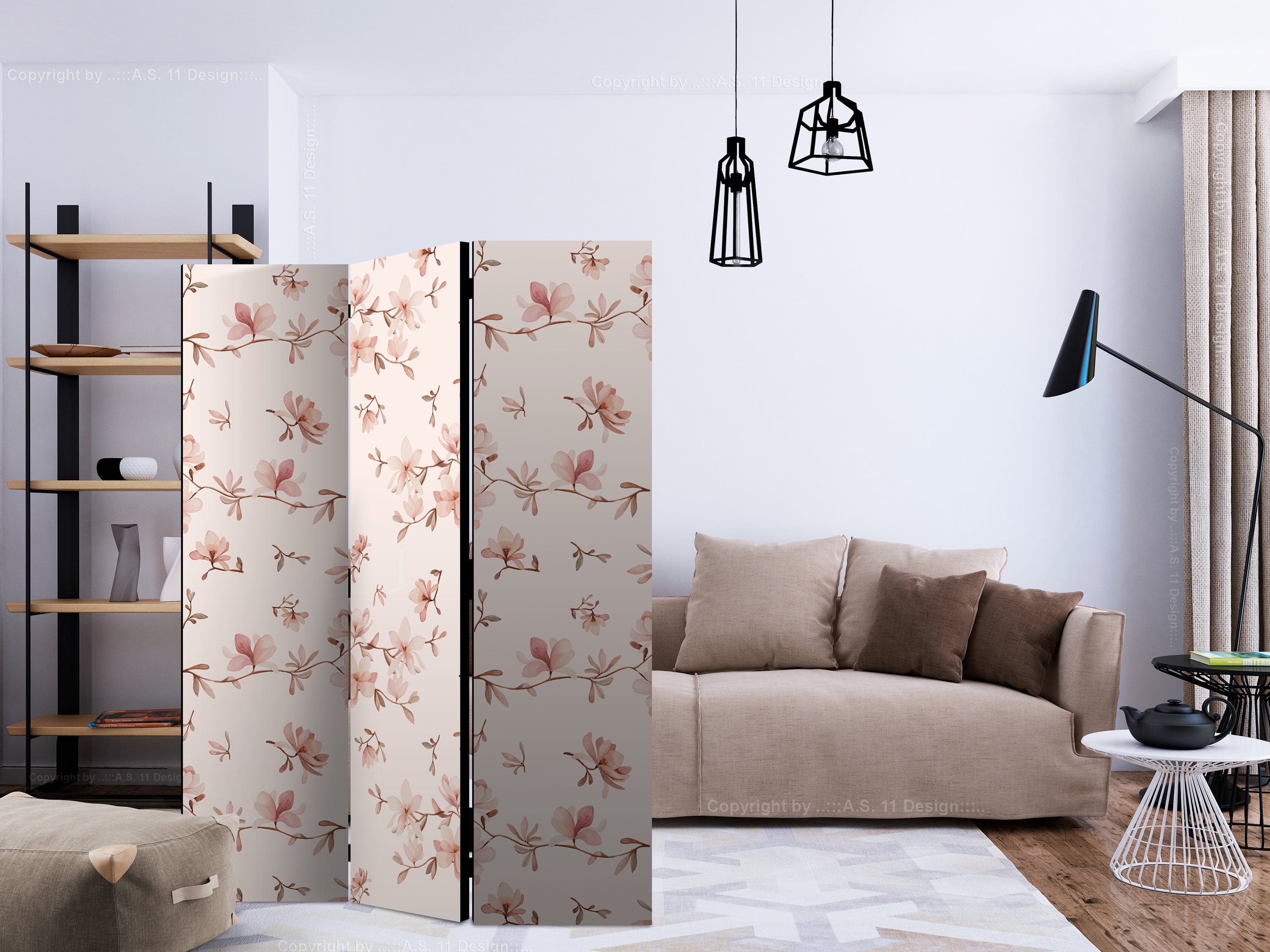 Aizslietnis 3-daļīgs - Magnolijas zariņi (135x172cm) 135x172 cm Home Trends