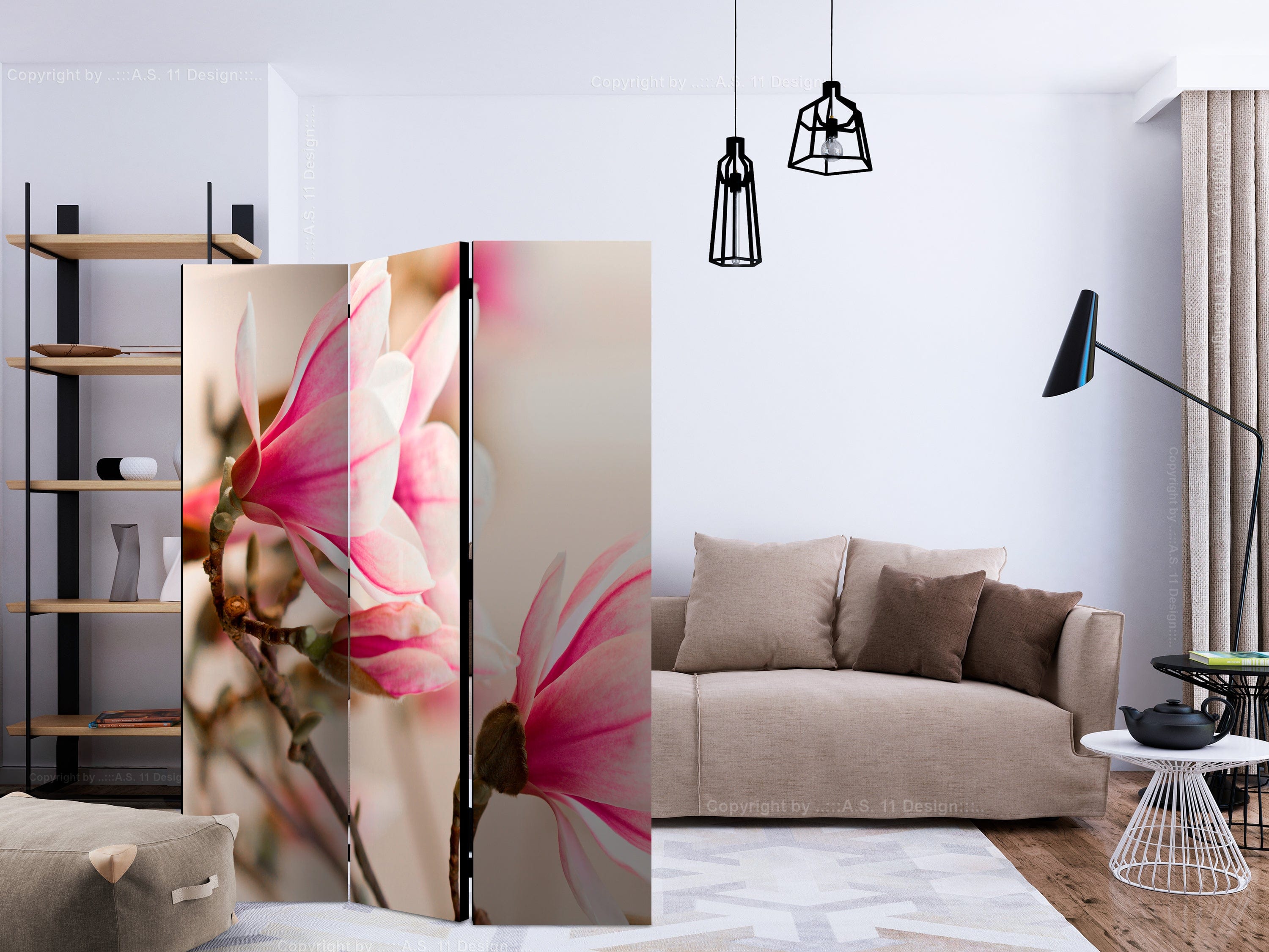 Aizslietnis 3-daļīgs - Magnolijas zariņš (135x172cm) 135x172 cm Home Trends