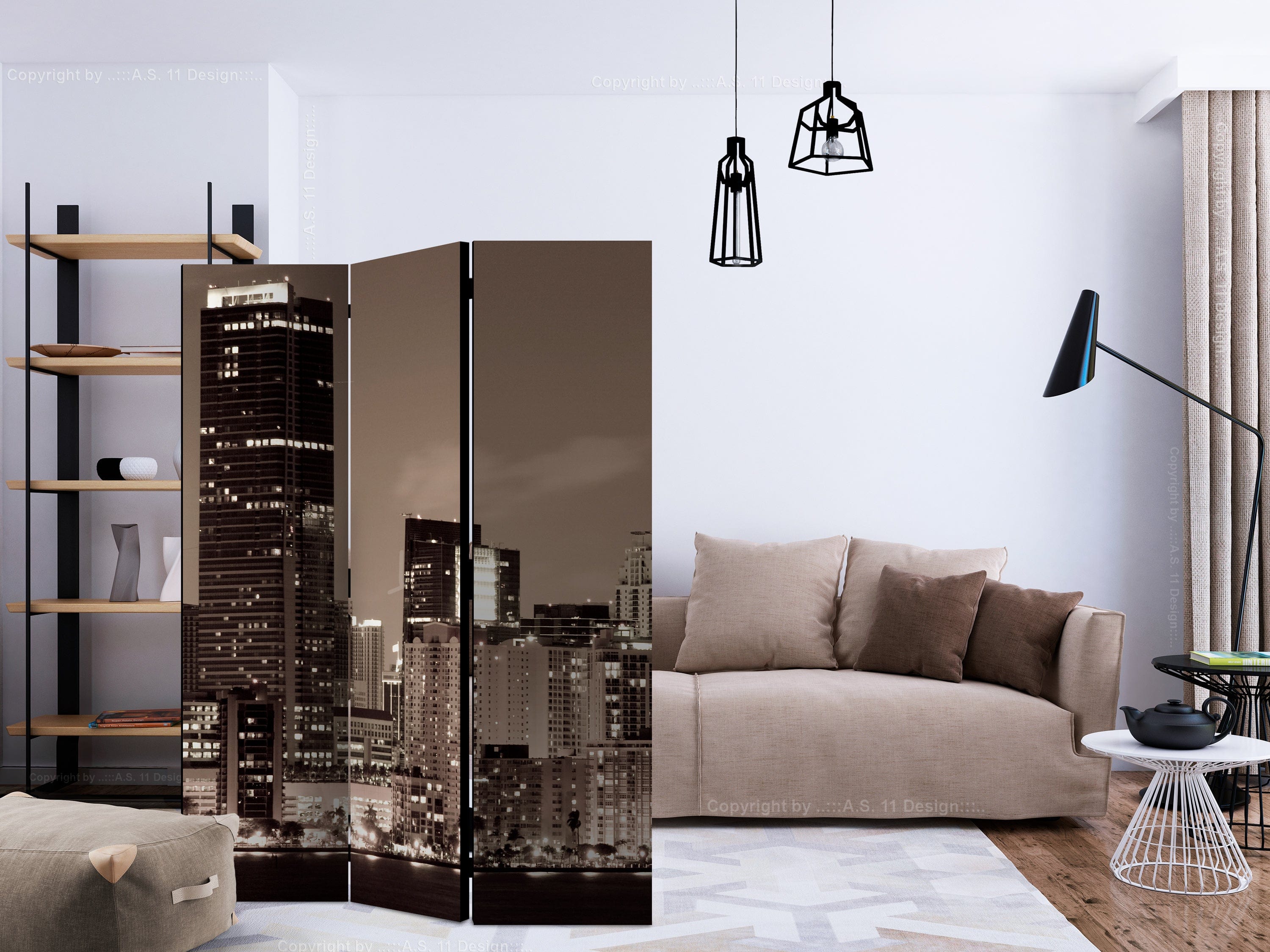 Aizslietnis 3-daļīgs - Maiami sepijas krāsā (135x172cm) 135x172 cm Home Trends
