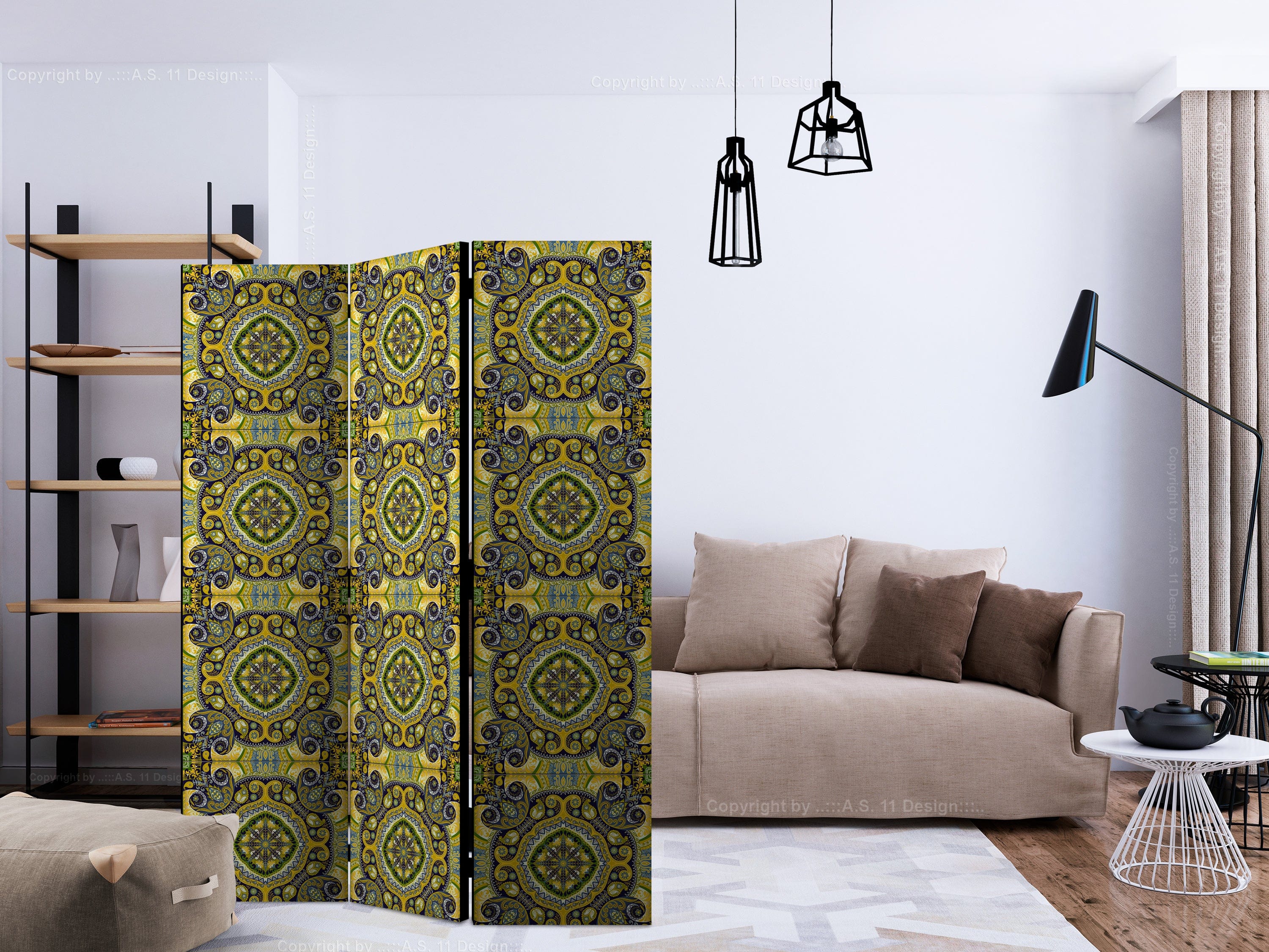 Aizslietnis 3-daļīgs - Malahīta mozaīka (135x172cm) 135x172 cm Home Trends