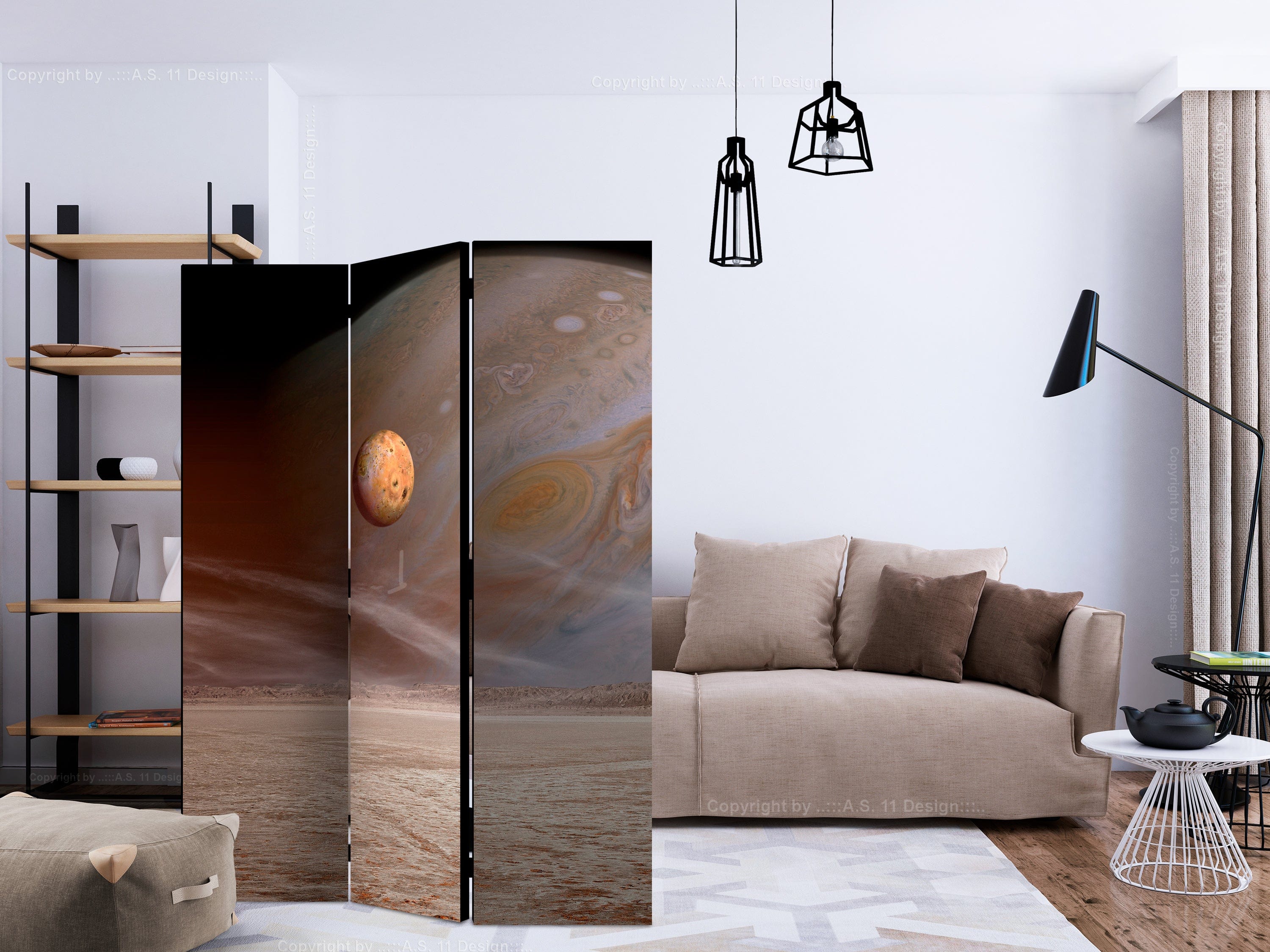 Aizslietnis 3-daļīgs - Maza un liela planēta (135x172cm) 135x172 cm Home Trends