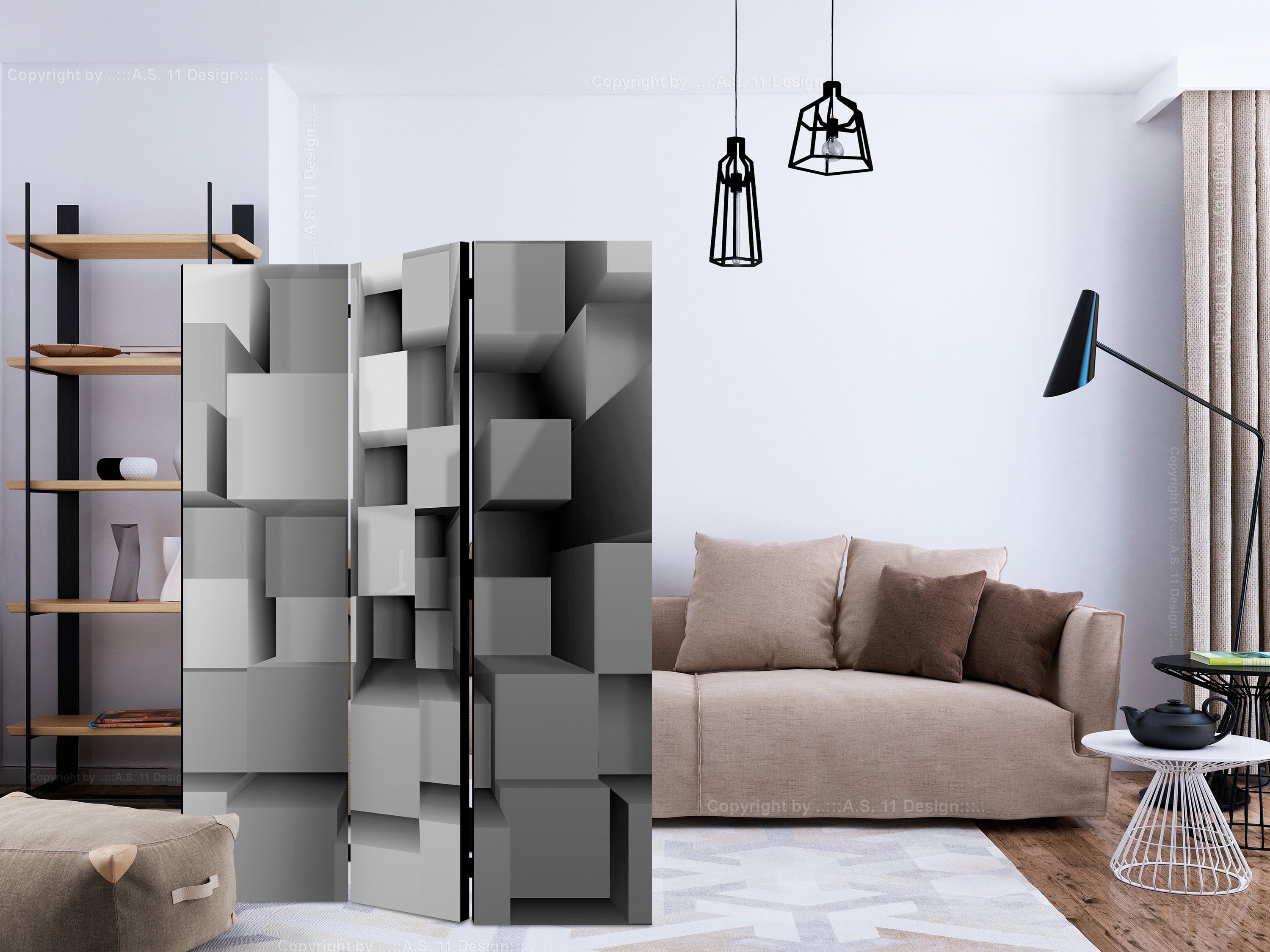 Aizslietnis 3-daļīgs - Mehāniskā simetrija (135x172cm) 135x172 cm Home Trends