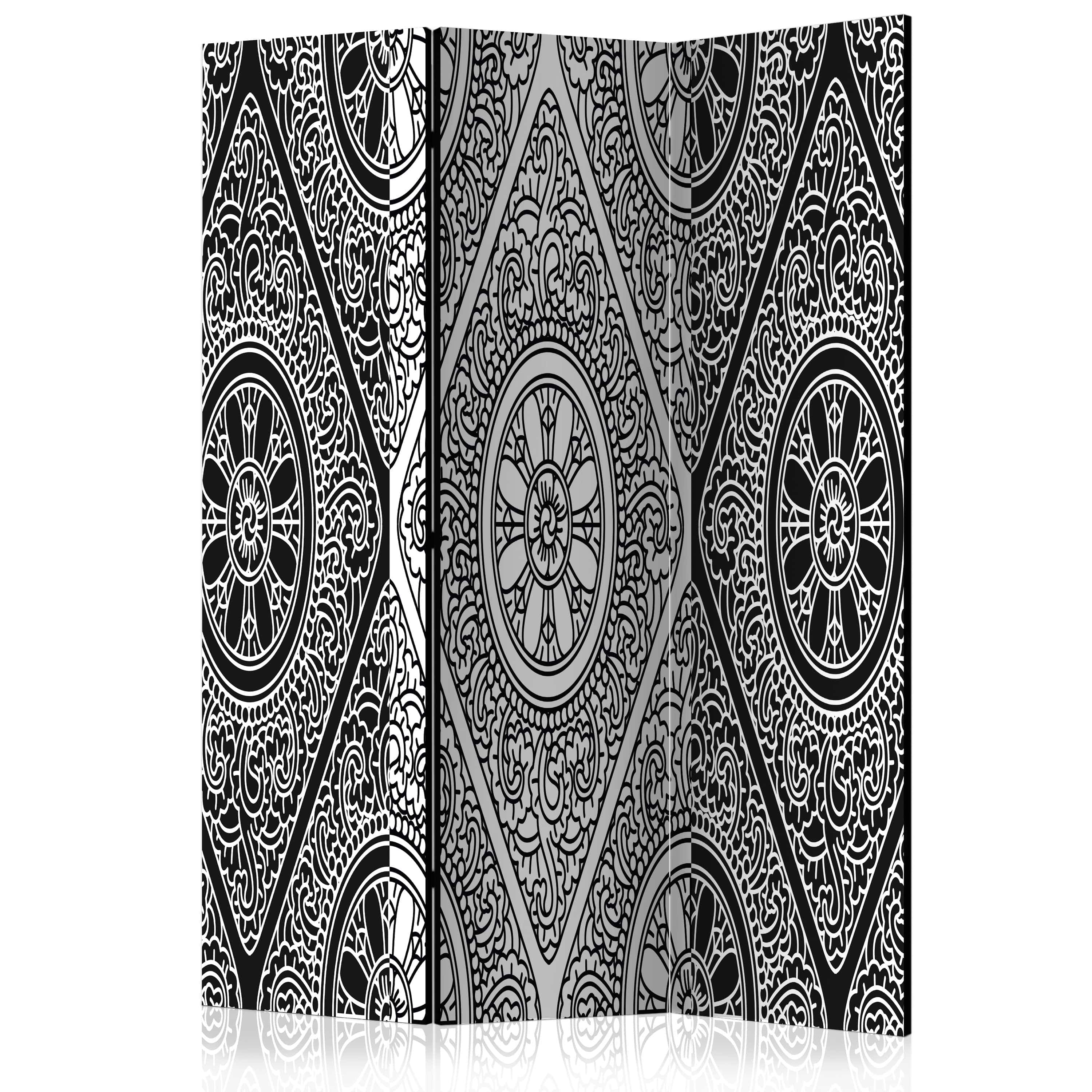 Aizslietnis 3-daļīgs - Melnbalts raksts etniskā stilā (135x172cm) 135x172 cm Home Trends