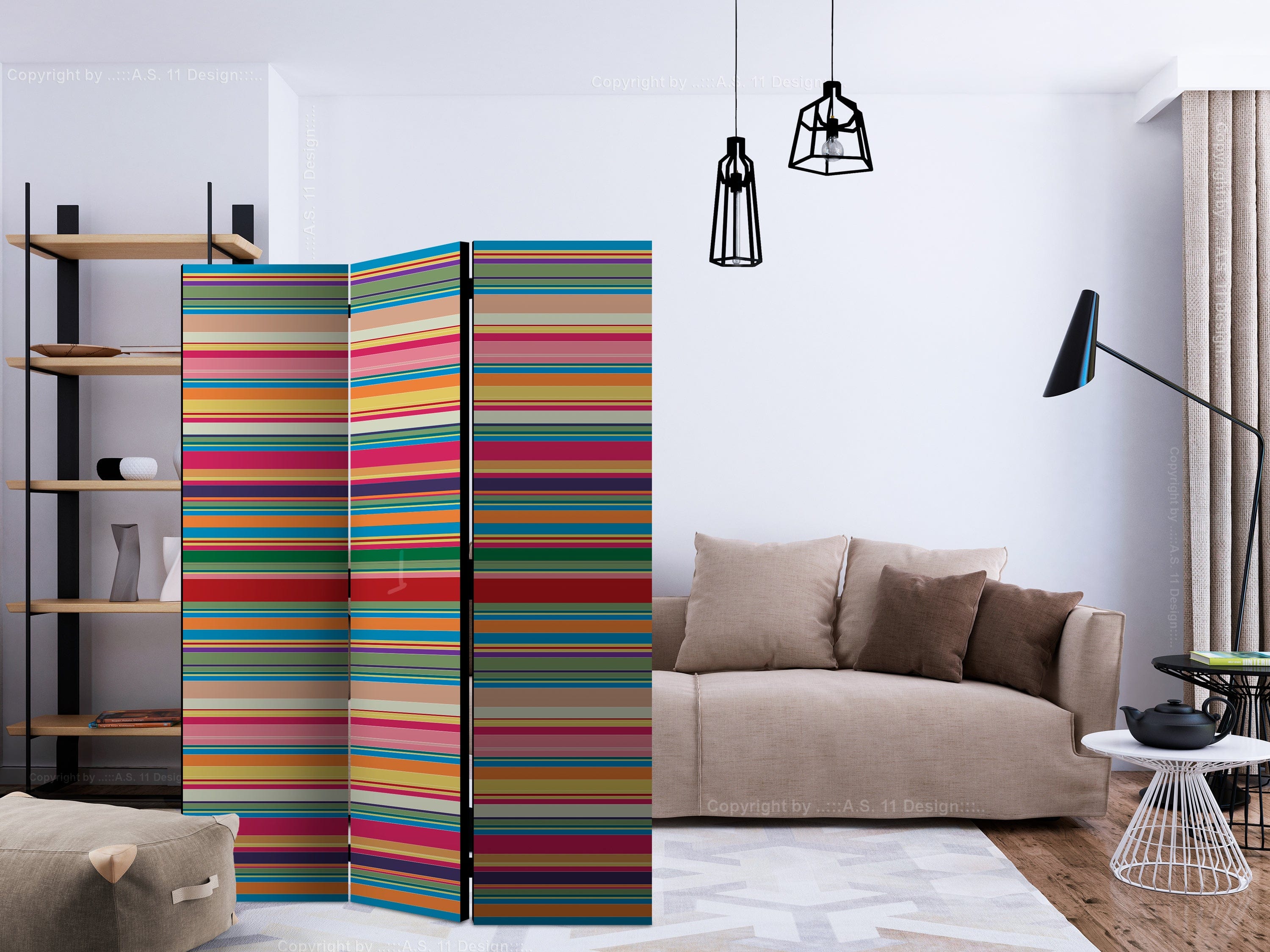 Aizslietnis 3-daļīgs - Mērenas svītras (135x172cm) 135x172 cm Home Trends