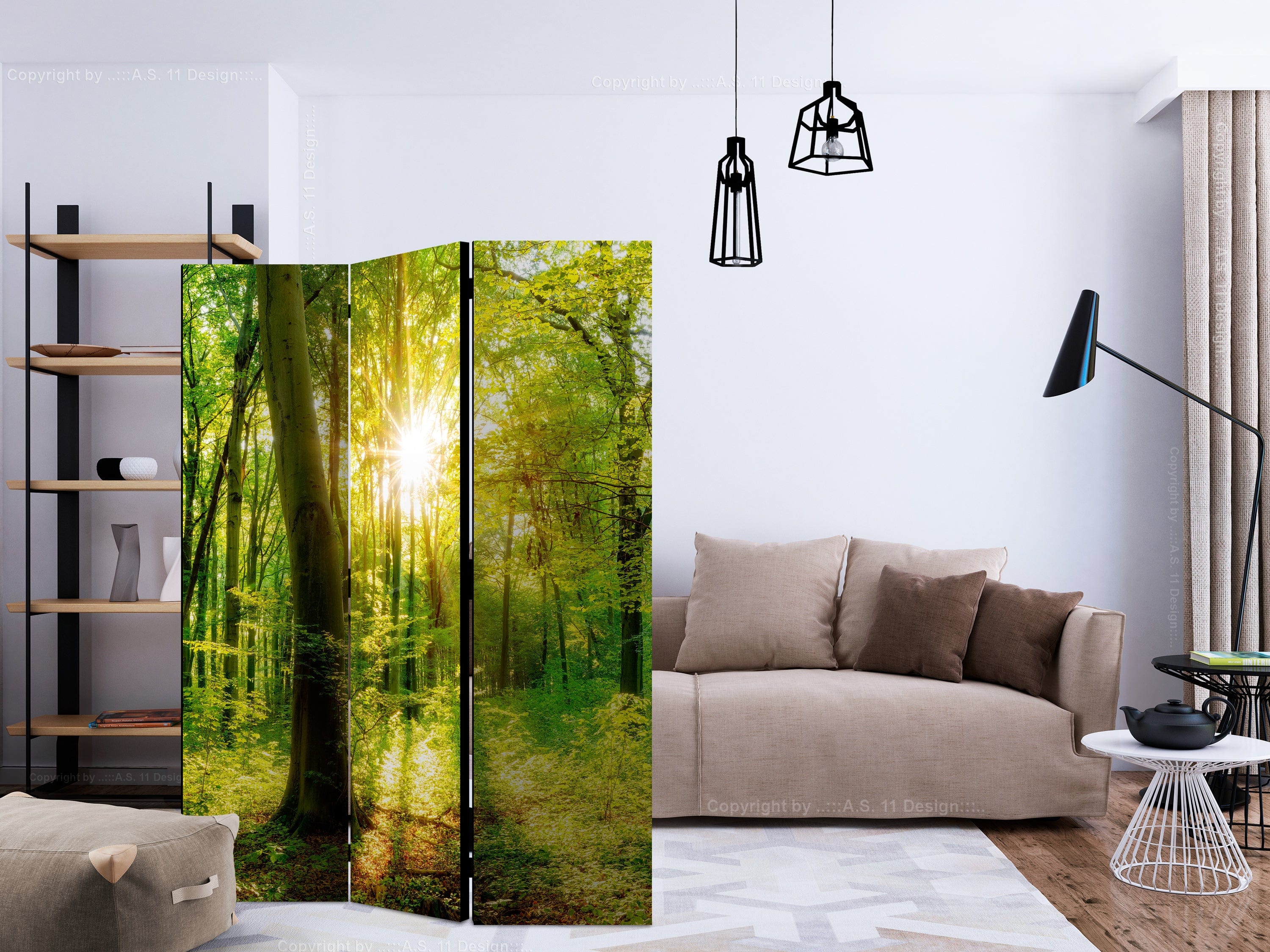 Aizslietnis 3-daļīgs - Meža stari (135x172cm) 135x172 cm Home Trends