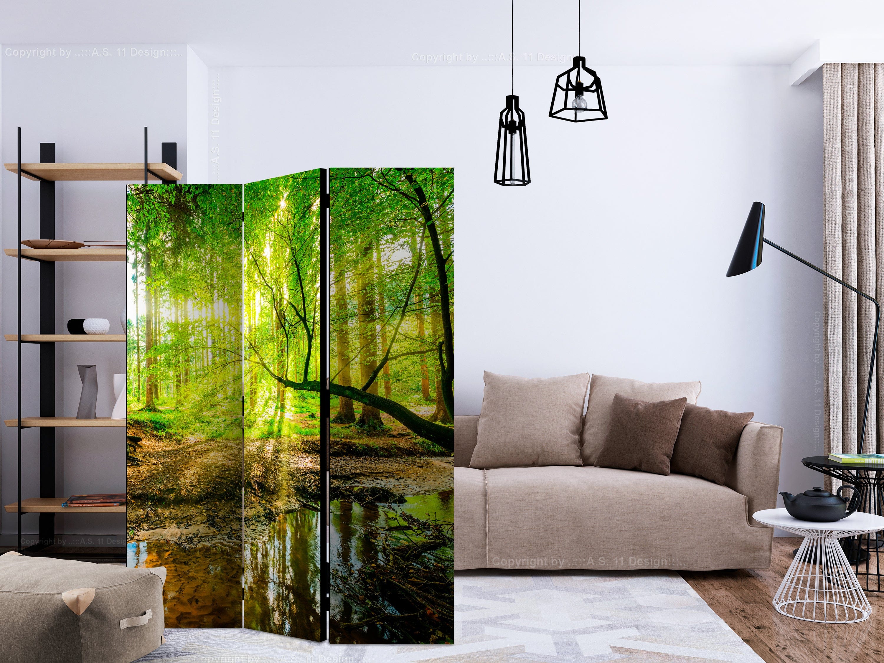 Aizslietnis 3-daļīgs - Meža straume (135x172cm) 135x172 cm Home Trends