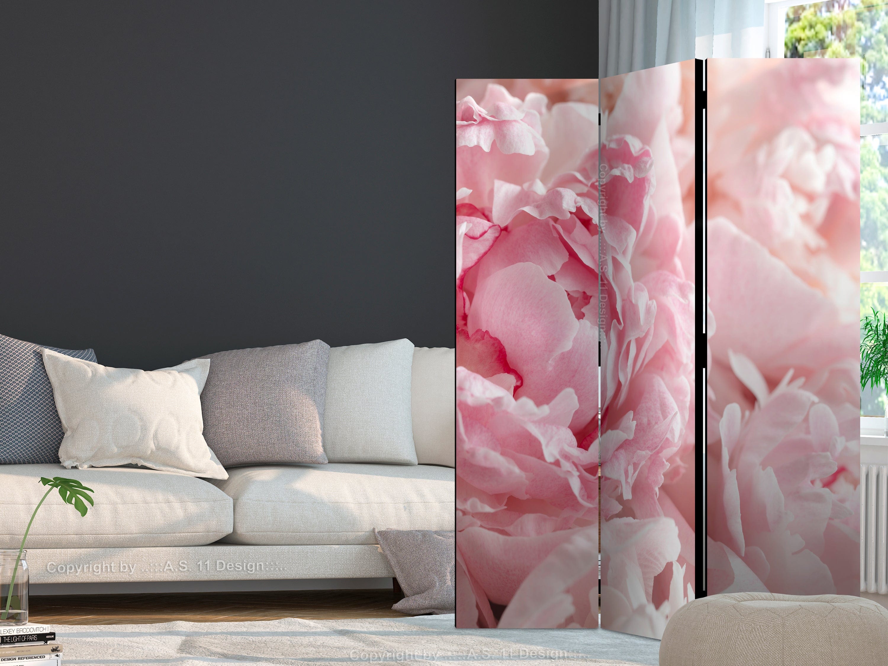 Aizslietnis 3-daļīgs - Mīlas peonijas (135x172cm) 135x172 cm Home Trends