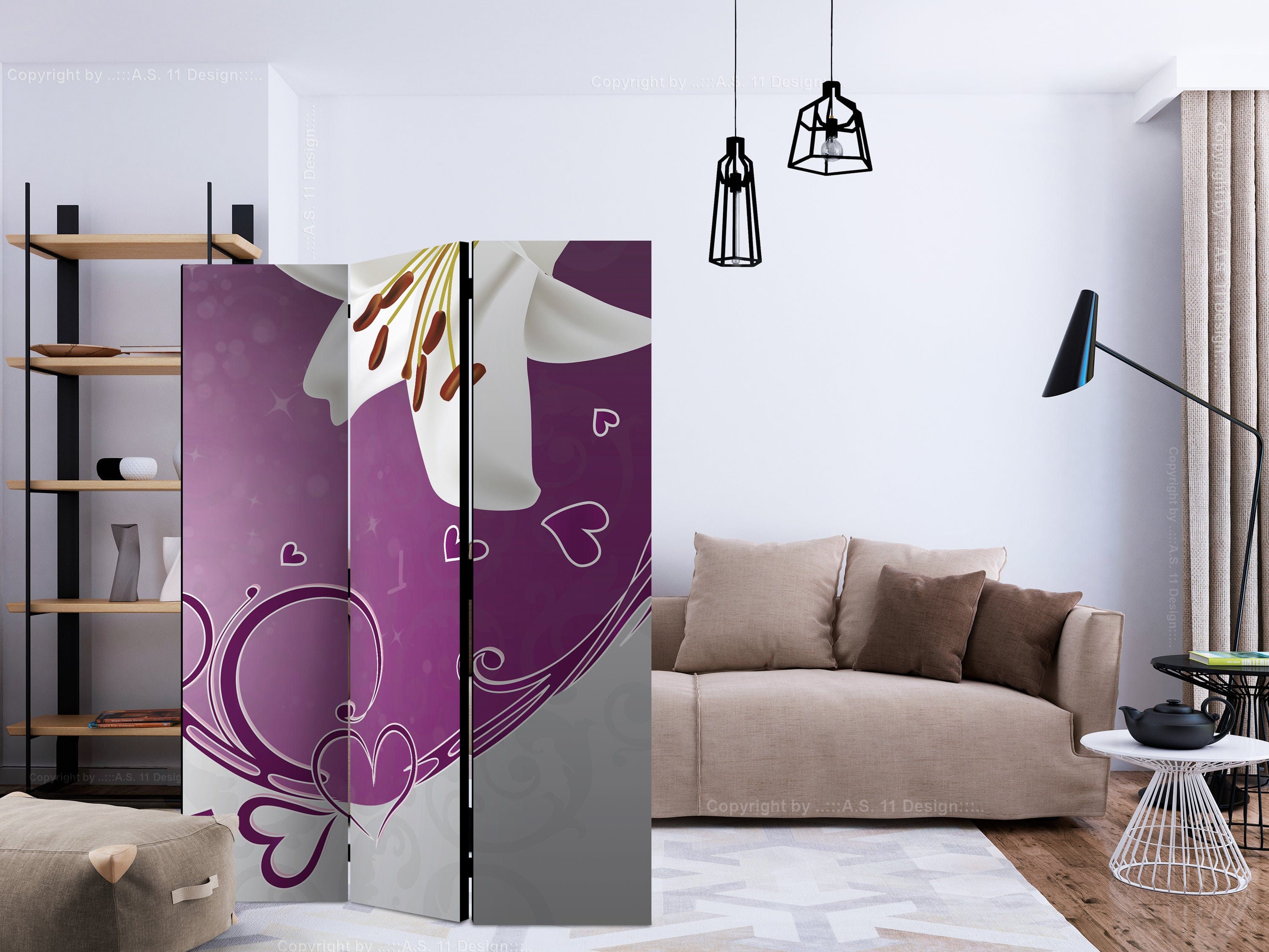 Aizslietnis 3-daļīgs - Mīlestības melodija (135x172cm) 135x172 cm Home Trends