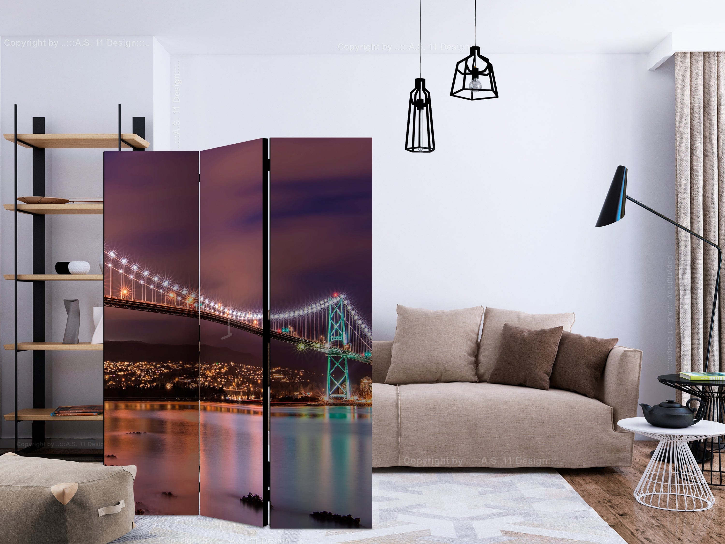 Aizslietnis 3-daļīgs - Mirdzums virs pilsētas (135x172cm) 135x172 cm Home Trends