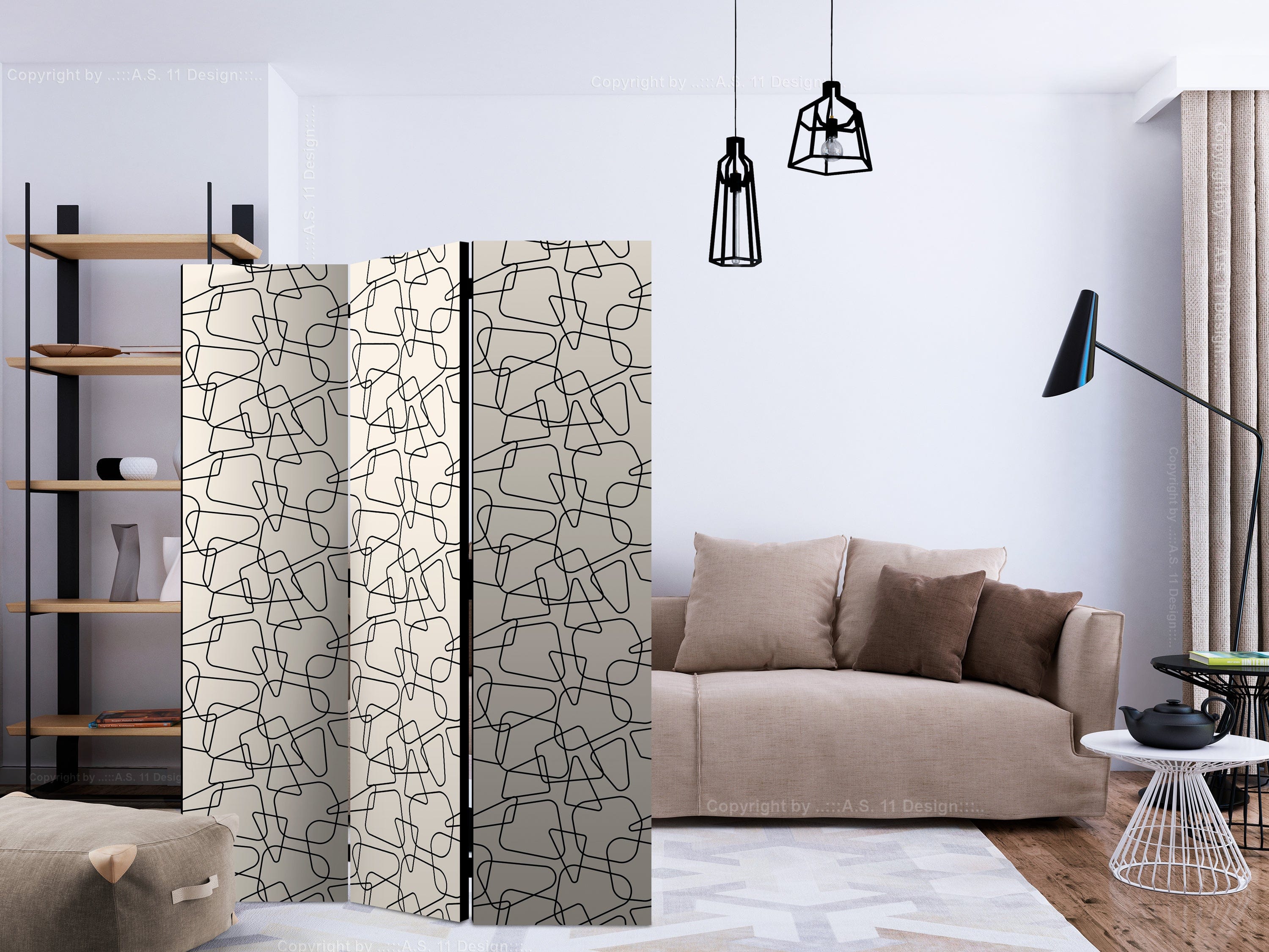 Aizslietnis 3-daļīgs - Noapaļota ģeometrija (135x172cm) 135x172 cm Home Trends