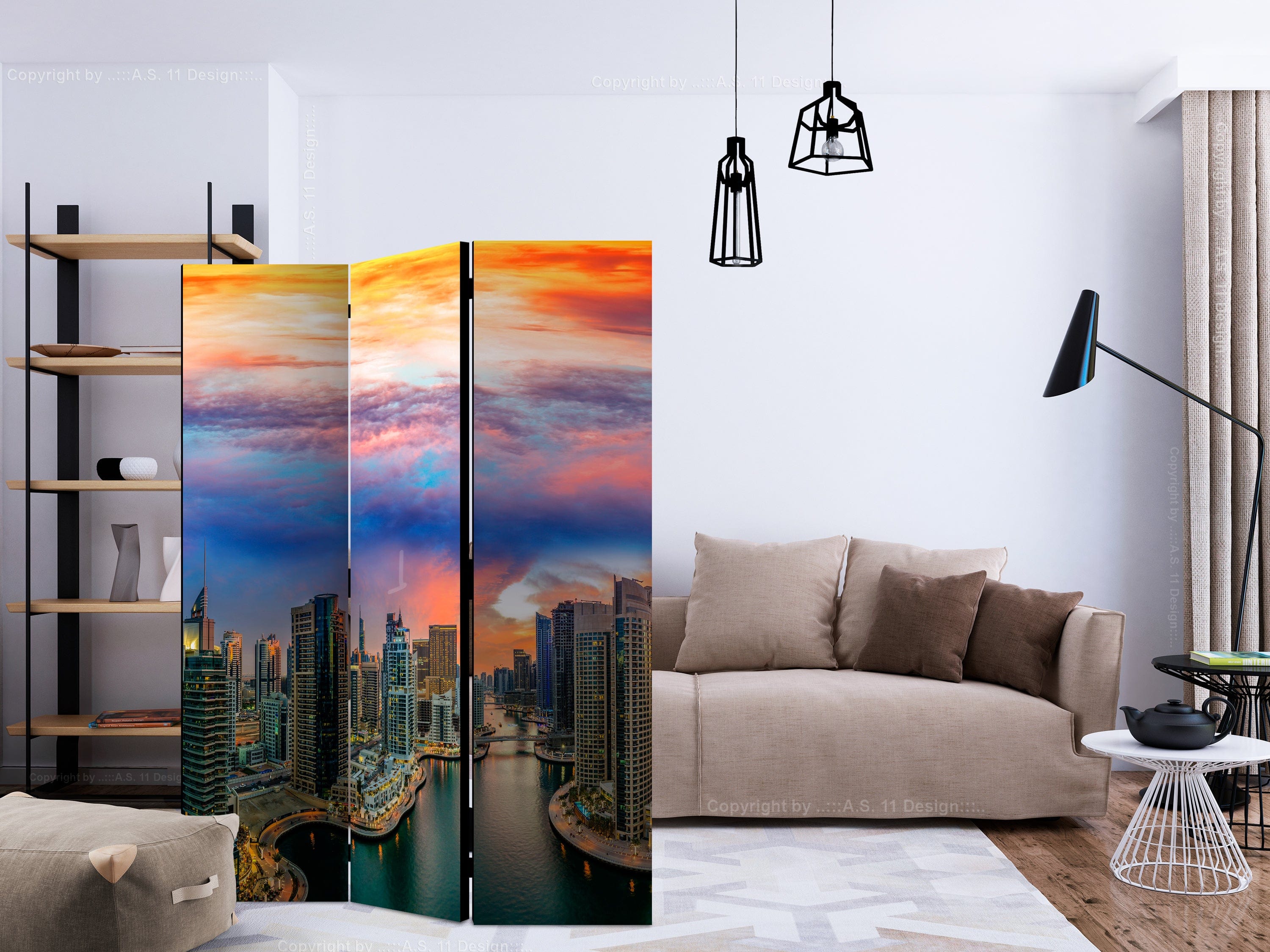 Aizslietnis 3-daļīgs - Pēcpusdiena Dubaijā (135x172cm) 135x172 cm Home Trends