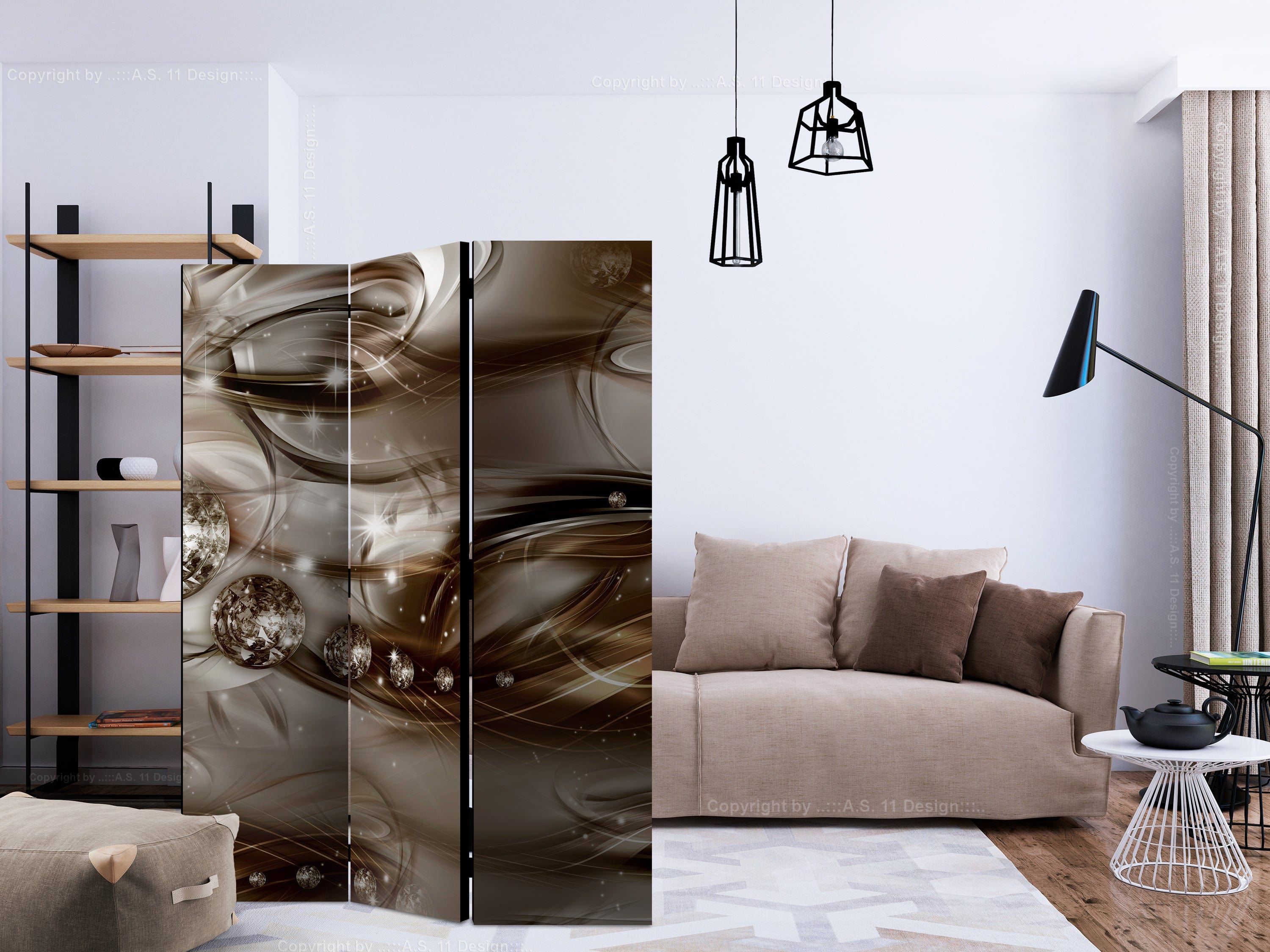 Aizslietnis 3-daļīgs - Pelēkā upe (135x172cm) 135x172 cm Home Trends