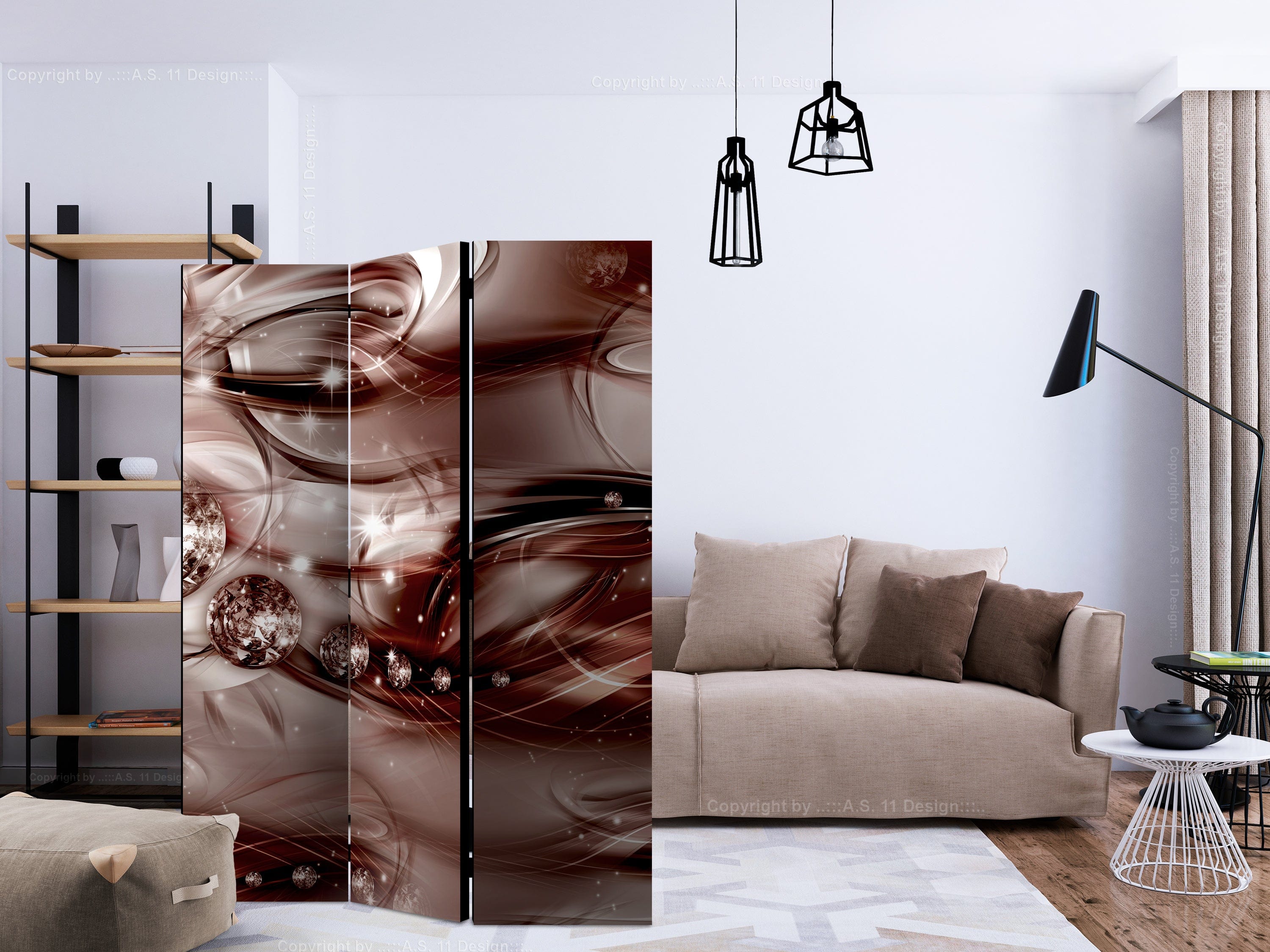 Aizslietnis 3-daļīgs - Rubīna abstrakcija (135x172cm) 135x172 cm Home Trends
