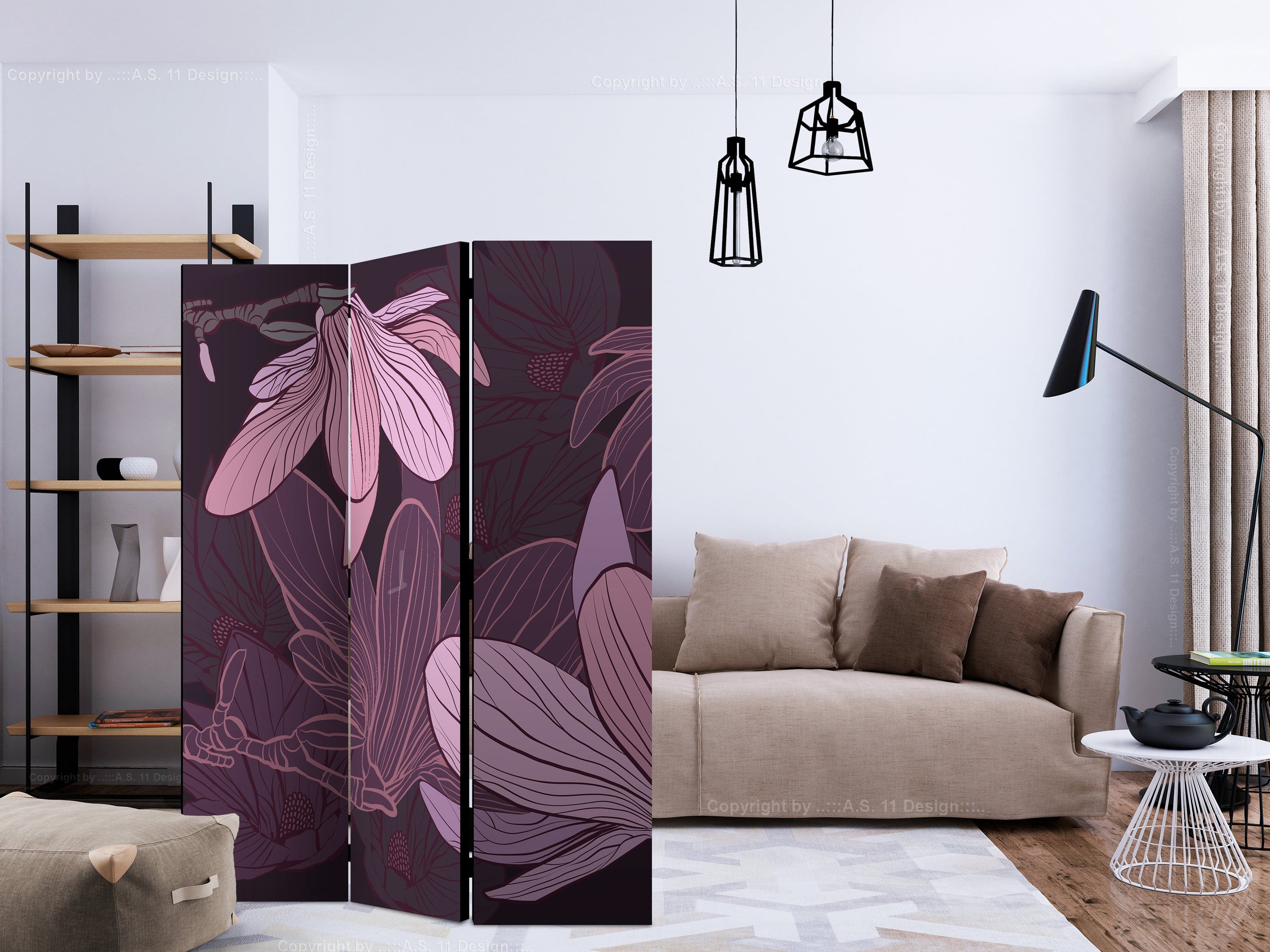 Aizslietnis 3-daļīgs - Sapņu ziedi (135x172cm) 135x172 cm Home Trends