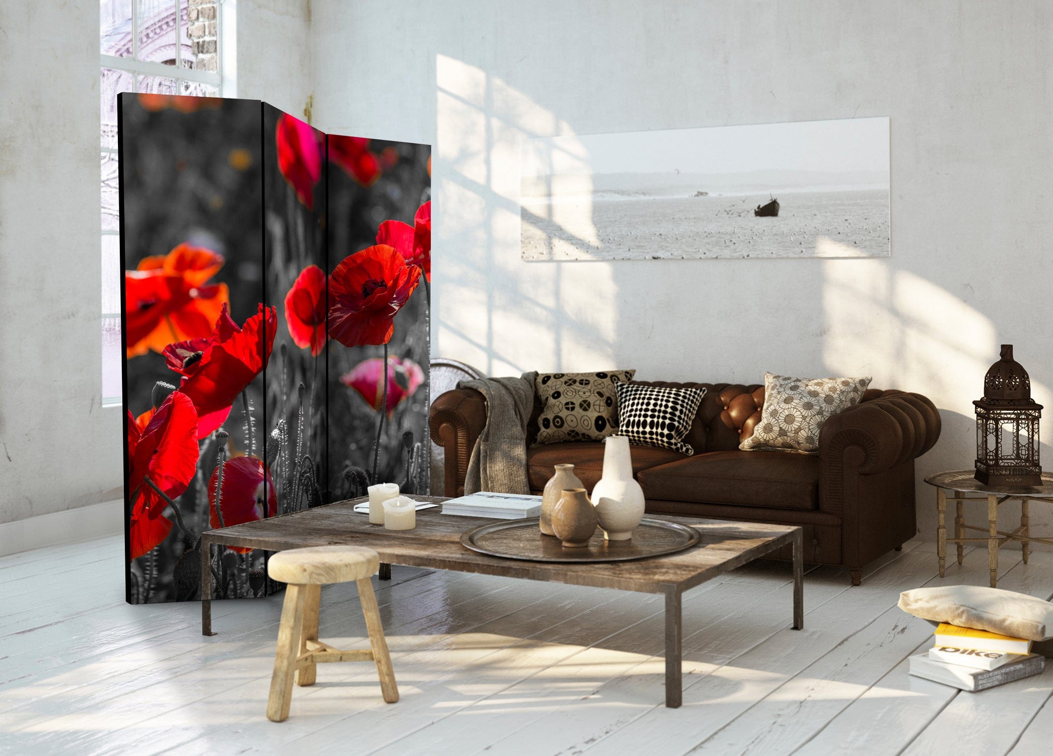 Aizslietnis 3-daļīgs - Sarkanās magones (135x172cm) 135x172 cm Home Trends
