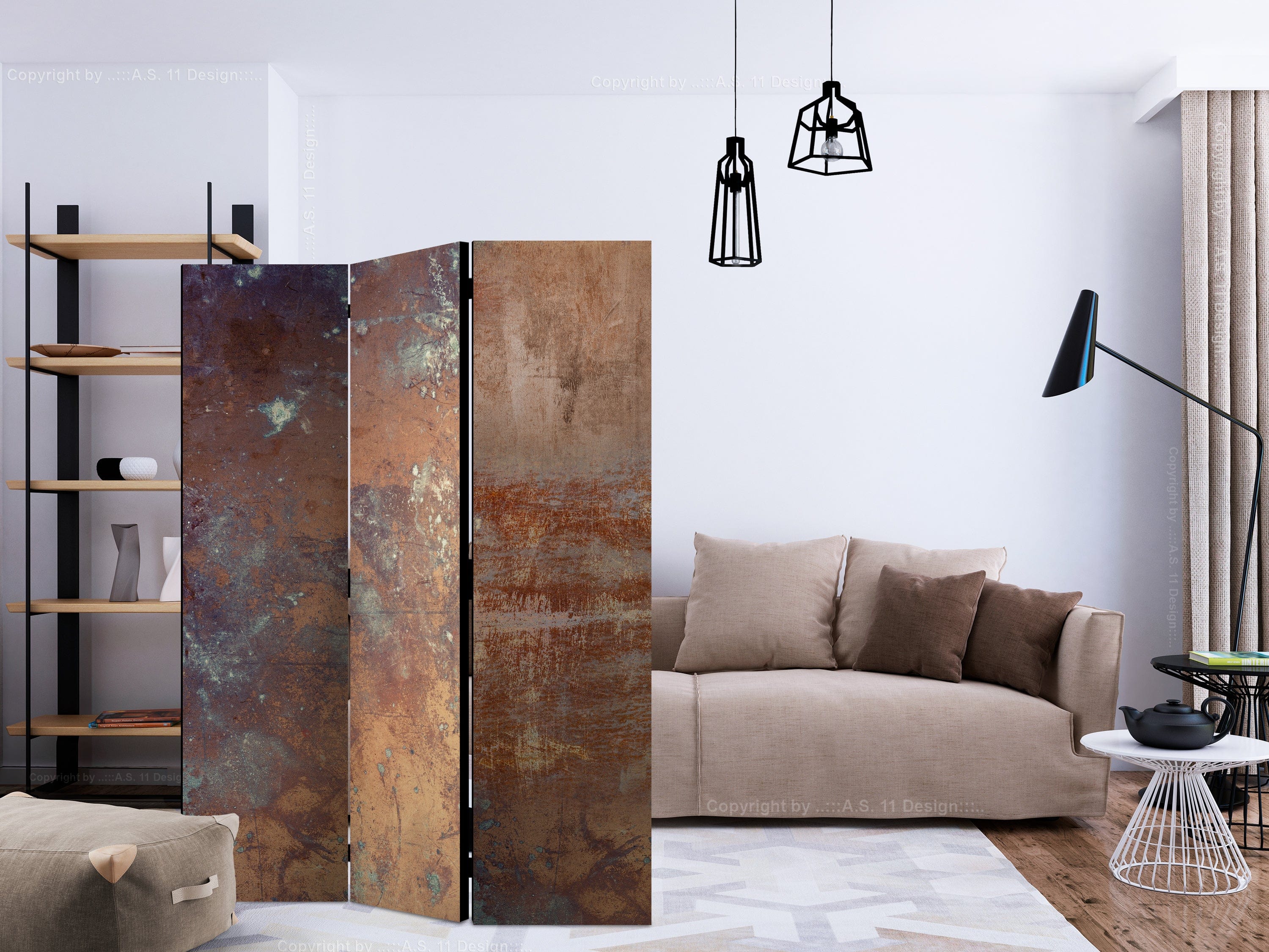 Aizslietnis 3-daļīgs - Sarūsējusi plāksne (135x172cm) 135x172 cm Home Trends
