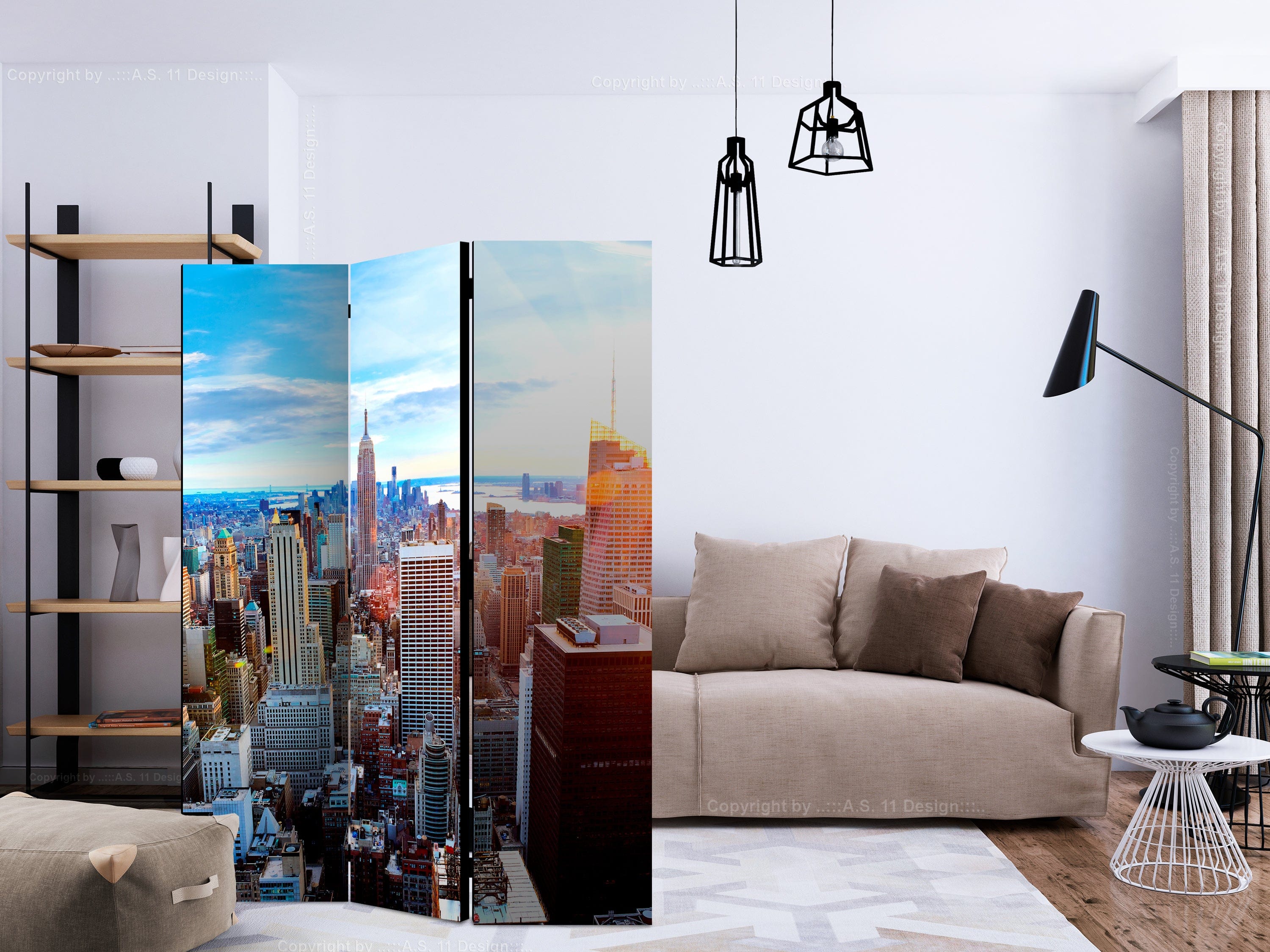Aizslietnis 3-daļīgs - Saullēkts virs Manhetenas (135x172cm) 135x172 cm Home Trends