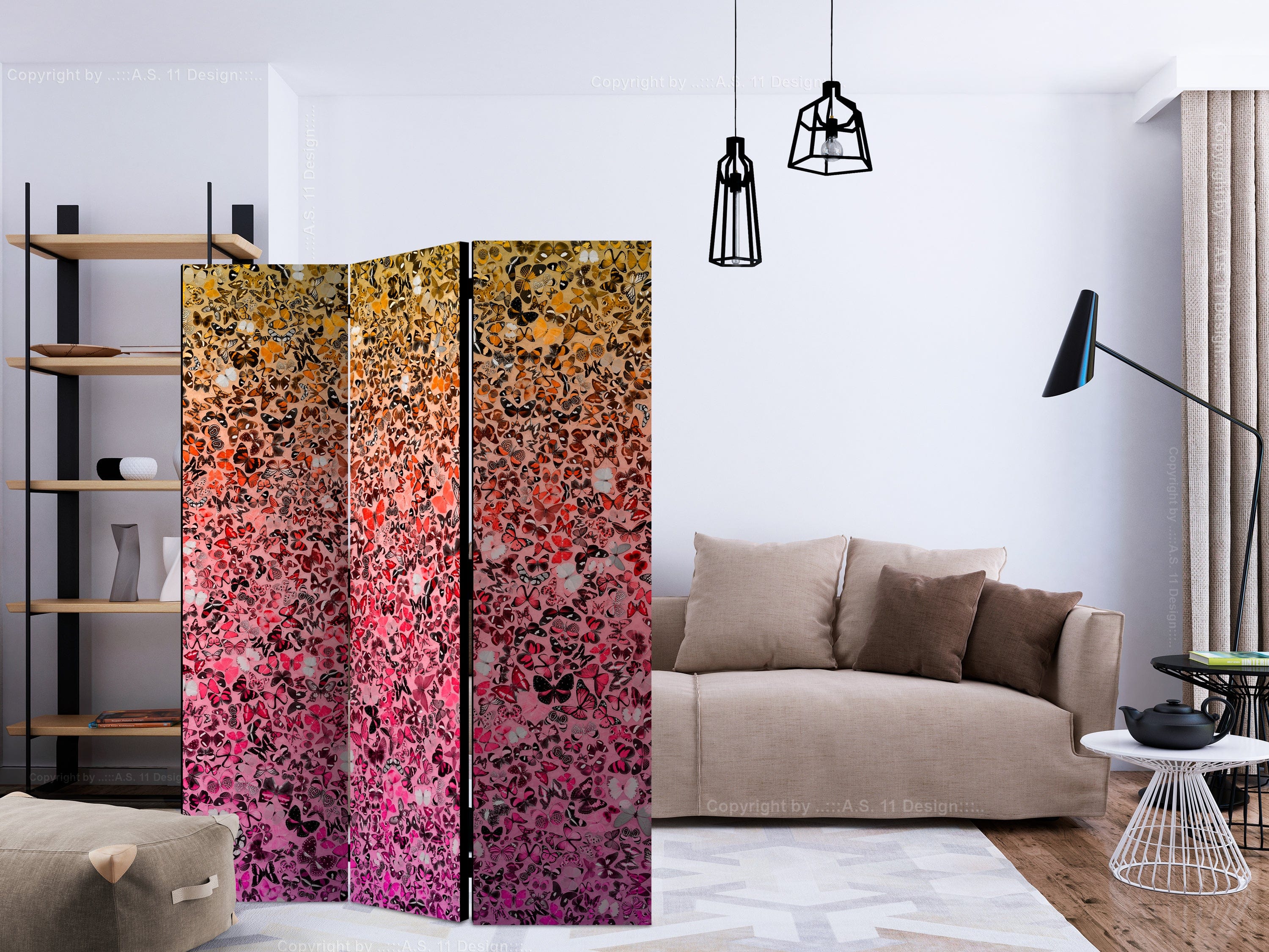Aizslietnis 3-daļīgs - Tauriņu valoda (135x172cm) 135x172 cm Home Trends