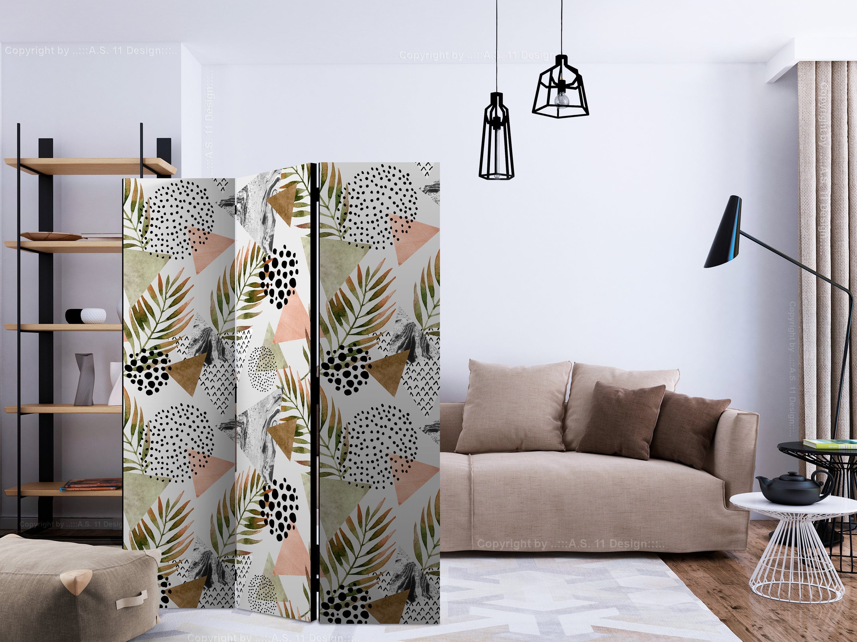 Aizslietnis 3-daļīgs - Tropu ģeometrija (135x172cm) 135x172 cm Home Trends