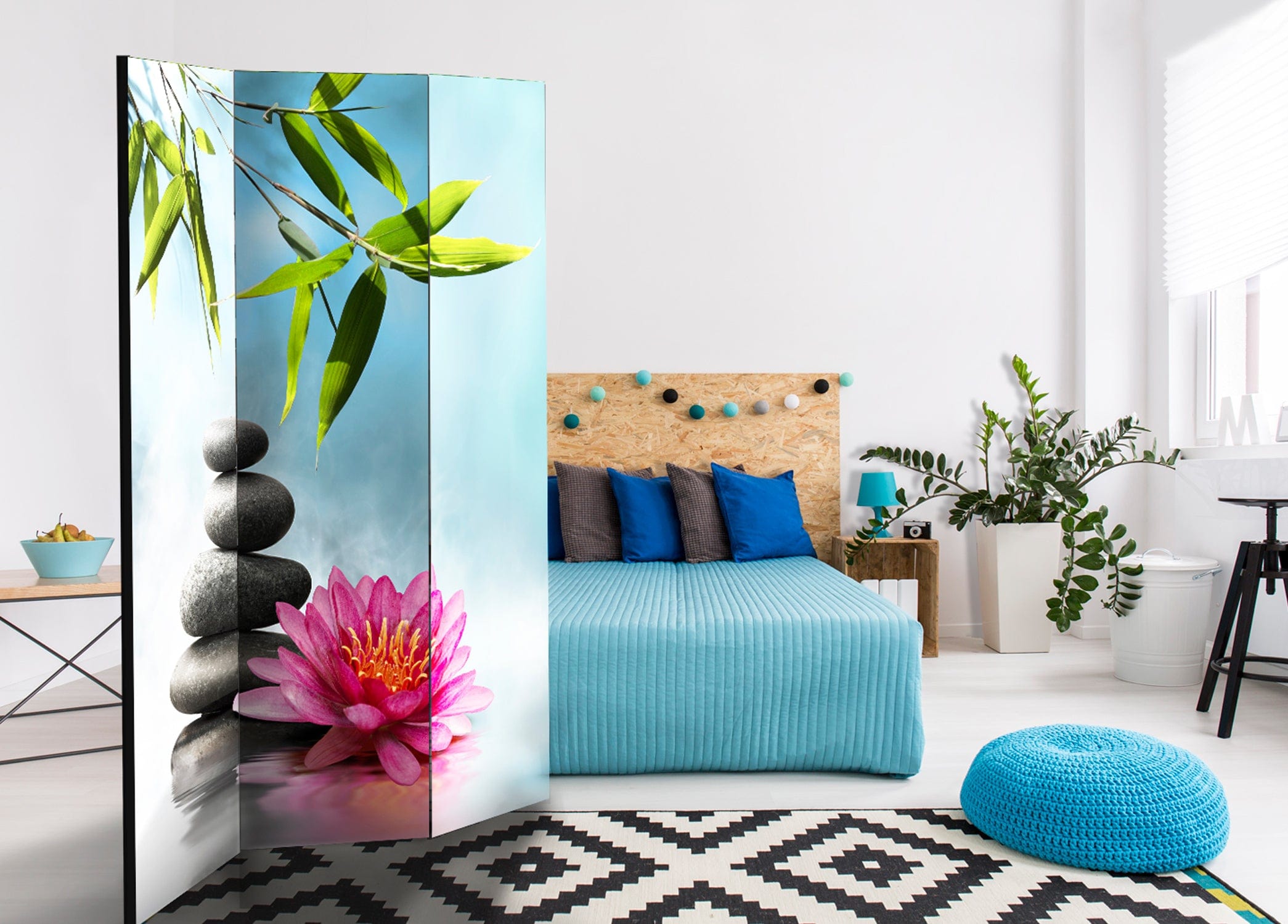Aizslietnis 3-daļīgs - Ūdens lilija un dzeņakmeņi (135x172cm) 135x172 cm Home Trends
