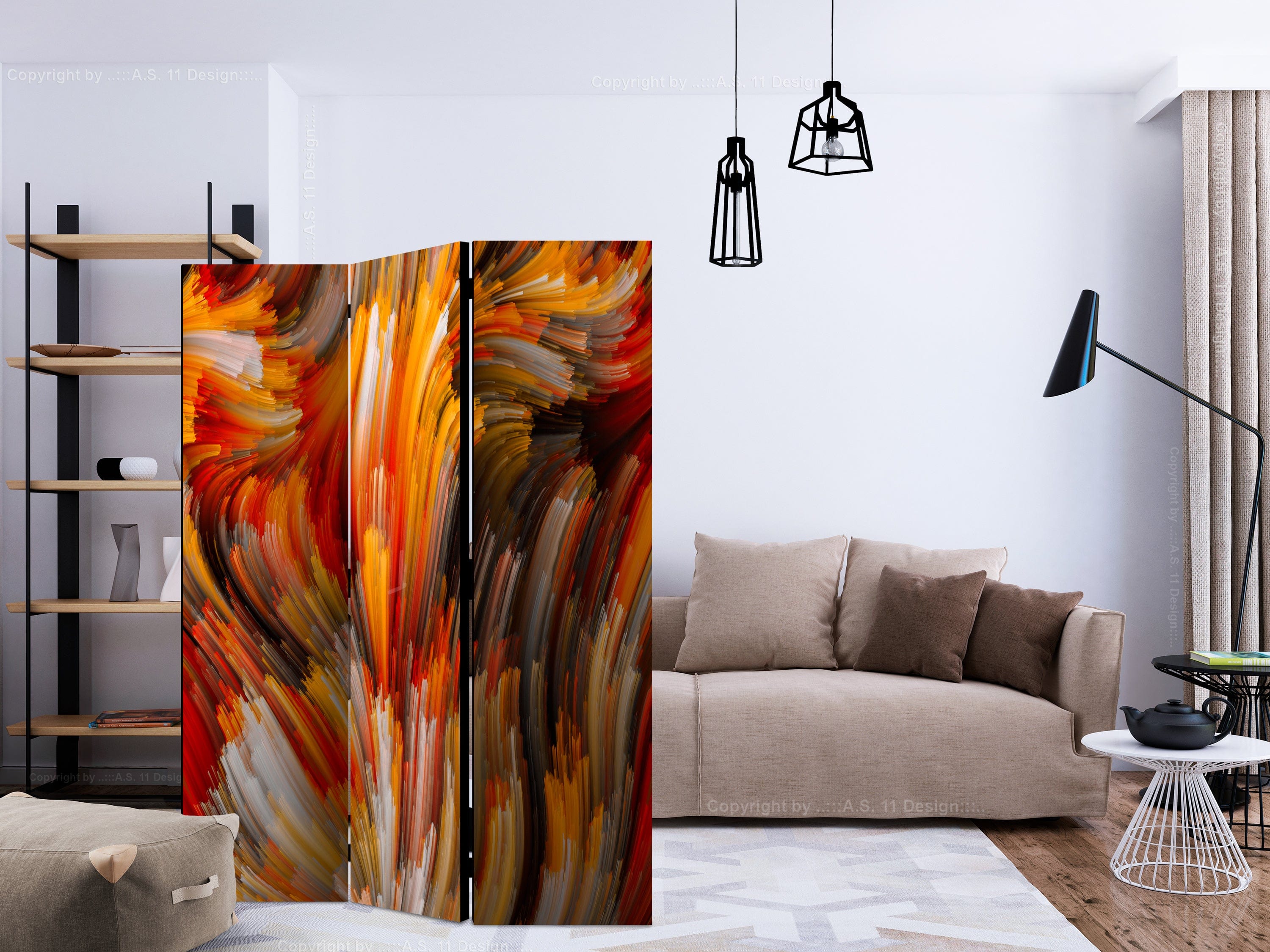 Aizslietnis 3-daļīgs - Uguns okeāns (135x172cm) 135x172 cm Home Trends