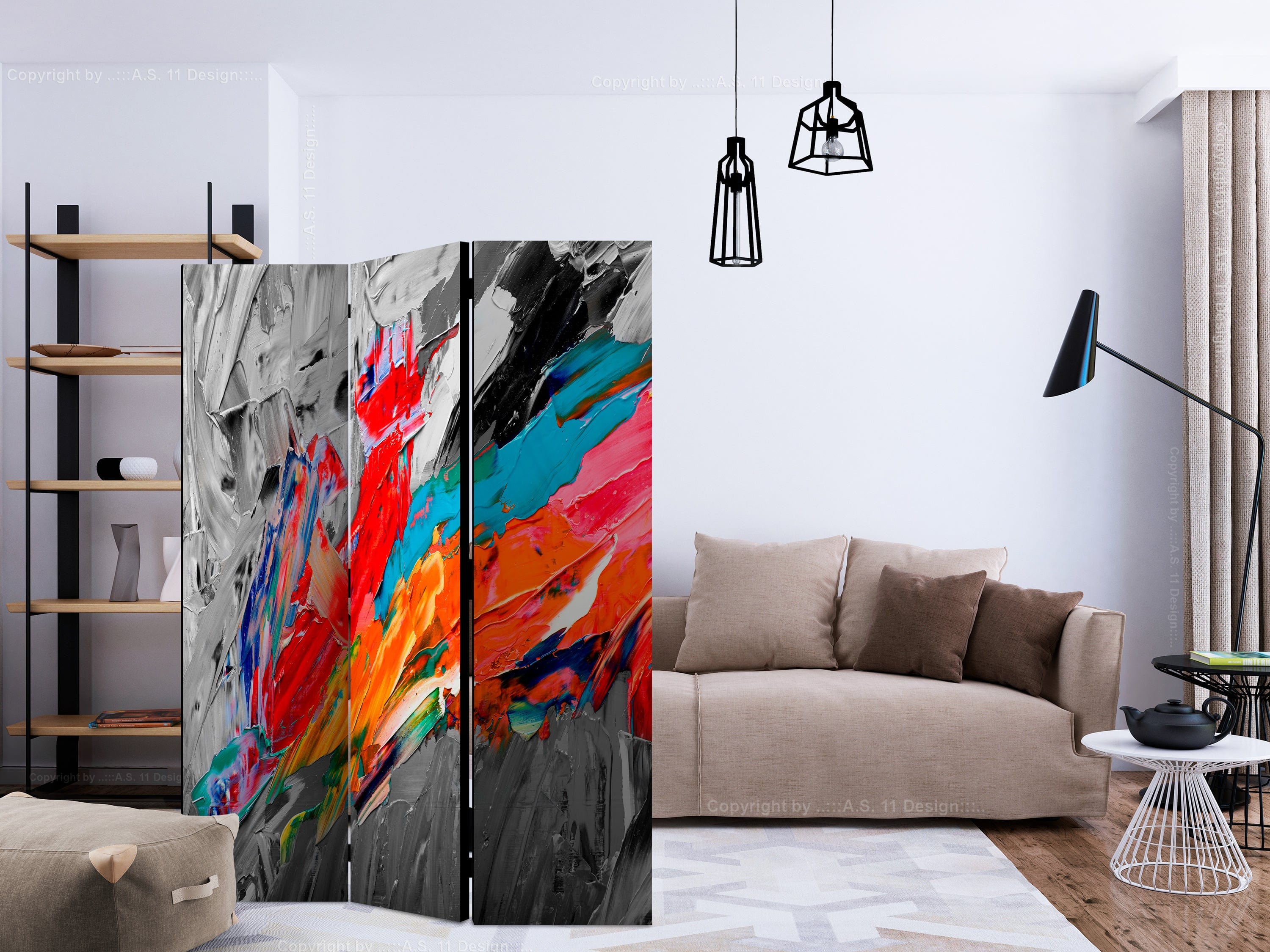 Aizslietnis 3-daļīgs - Uguns putns (135x172cm) 135x172 cm Home Trends