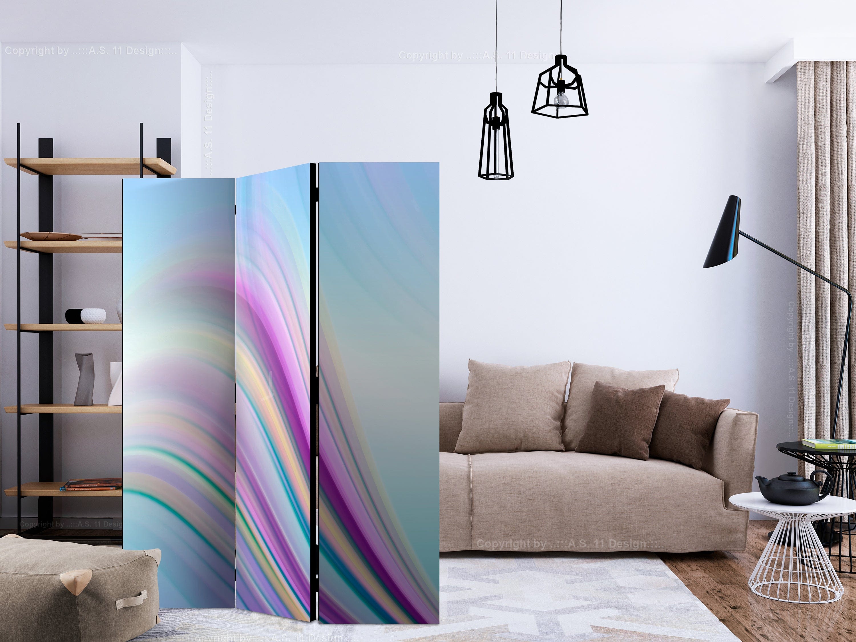 Aizslietnis 3-daļīgs - Varavīksnes abstraktais fons (135x172cm) 135x172 cm Home Trends