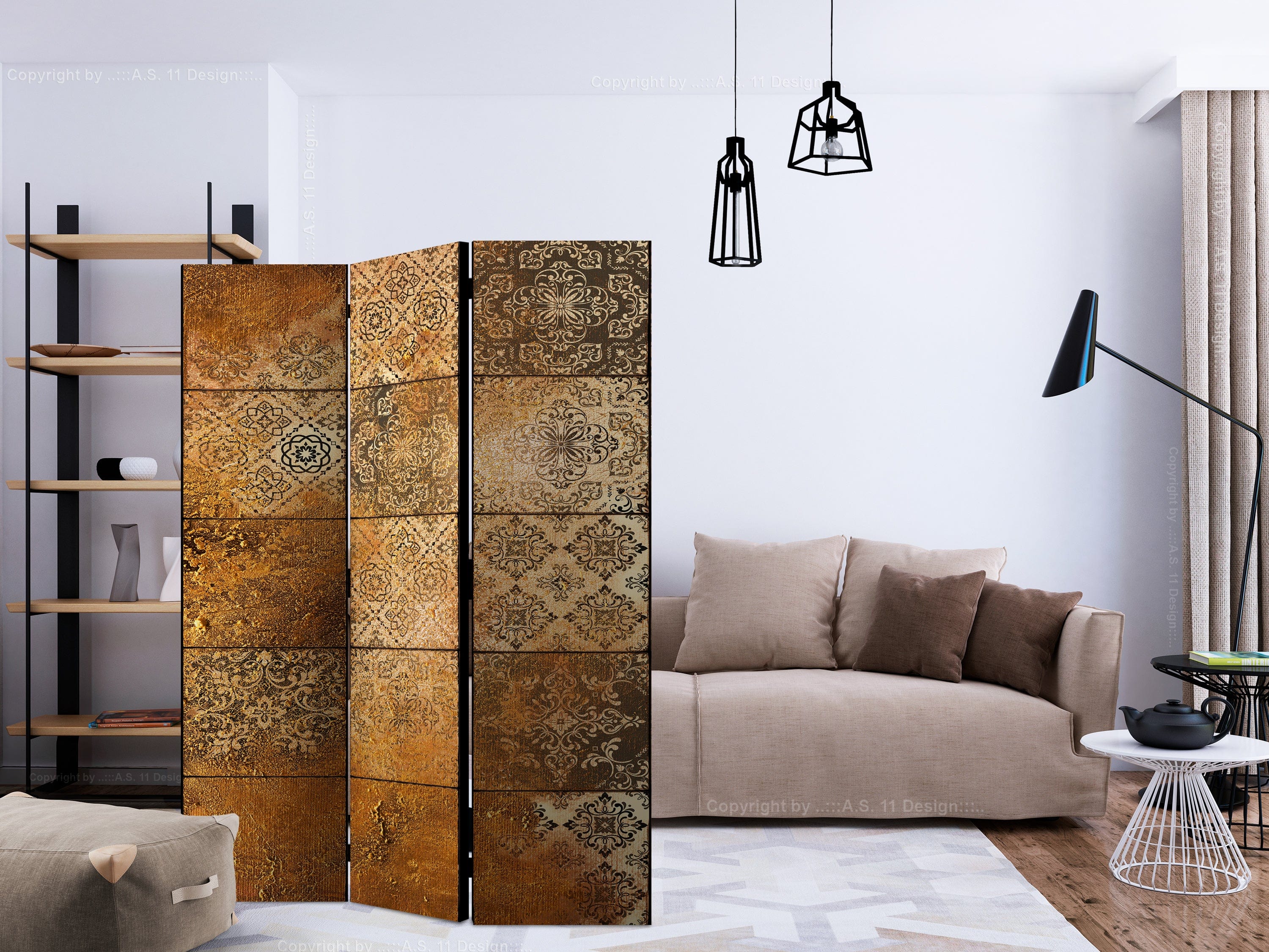 Aizslietnis 3-daļīgs - Vecās flīzes (135x172cm) 135x172 cm Home Trends